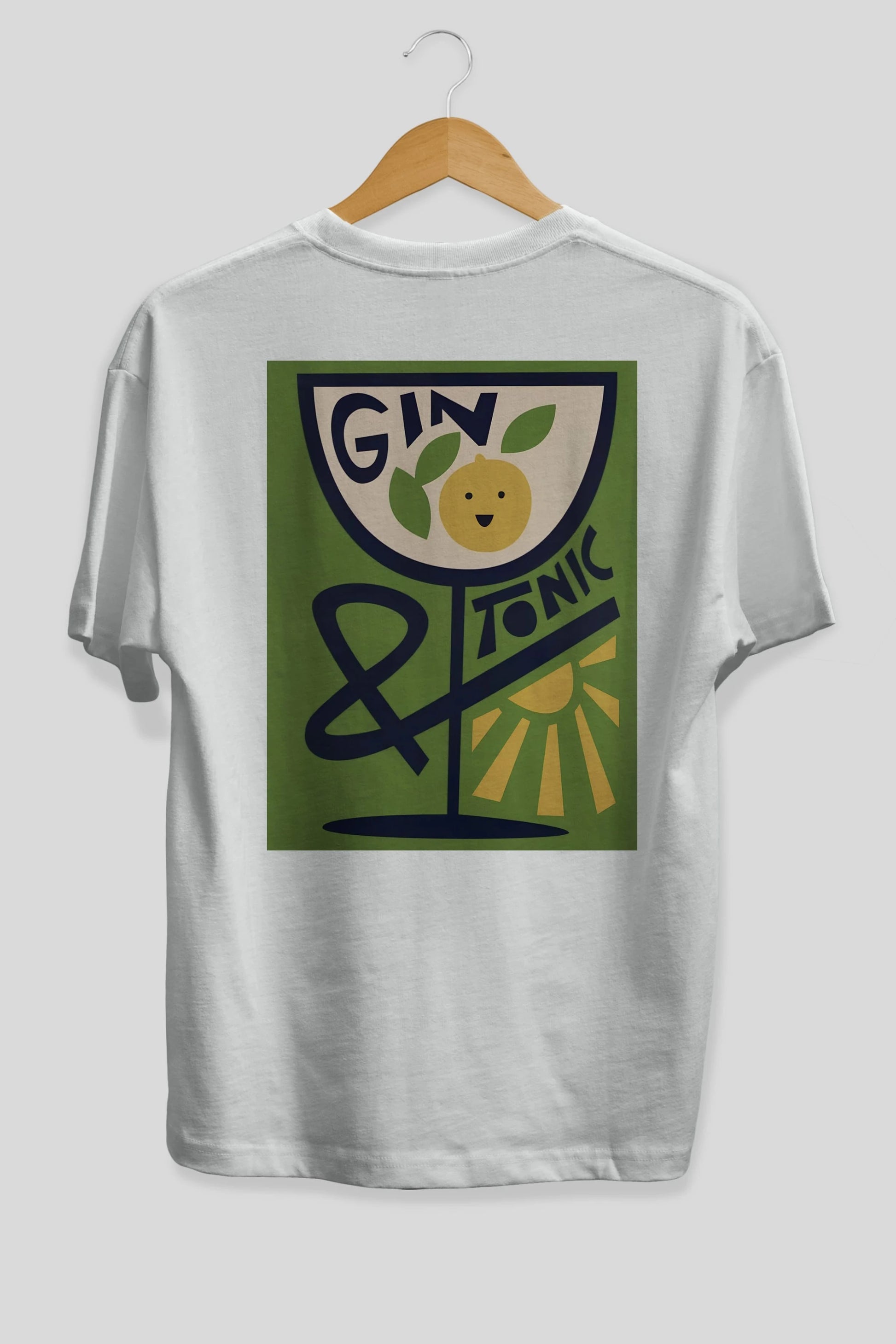 Gin Tonic 3 Arka Baskılı Oversize t-shirt Erkek Kadın Unisex %100 Pamuk Bisiklet Yaka tişort