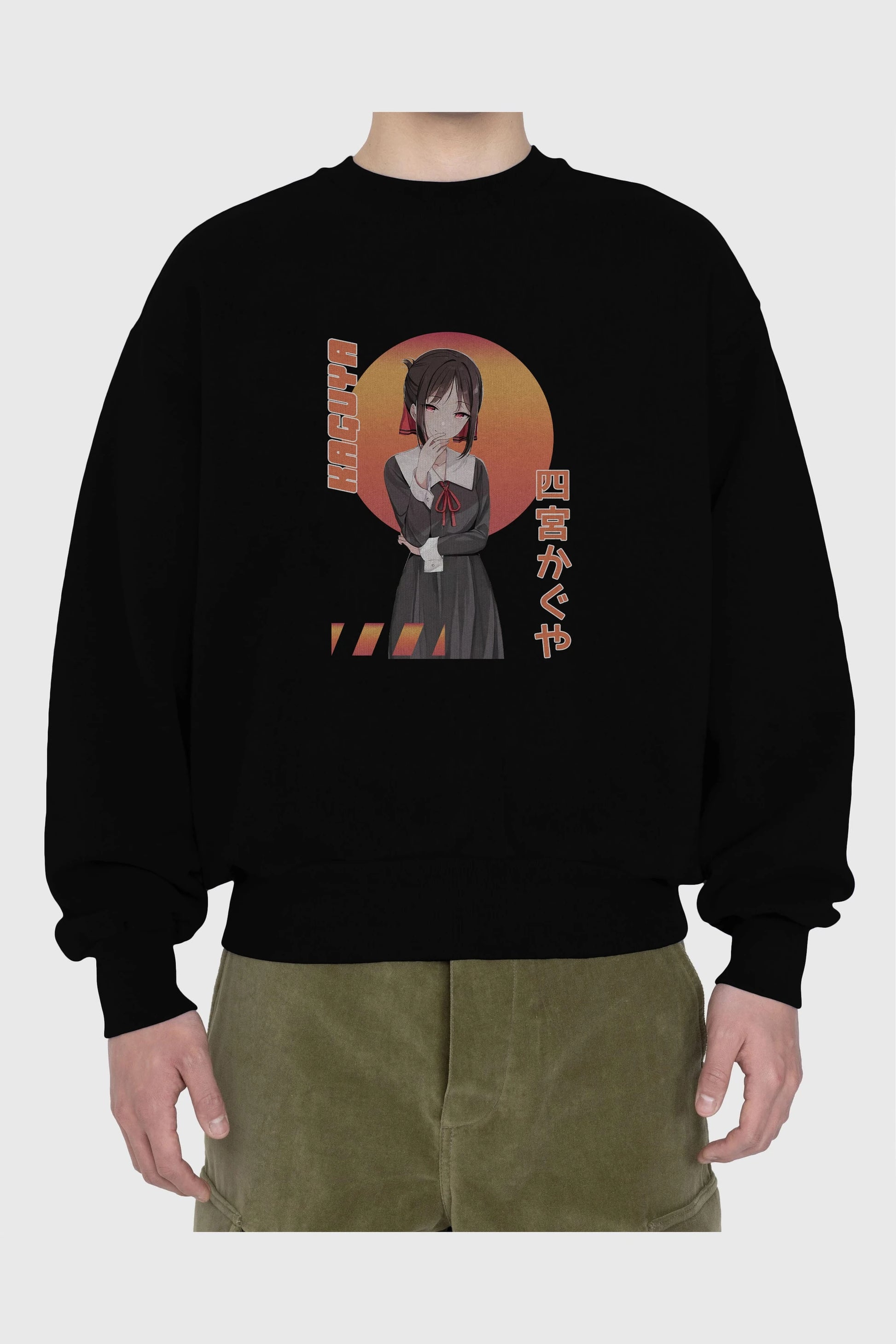 Kaguya Shinomiya 5 Anime Ön Baskılı Oversize Sweatshirt Erkek Kadın Unisex