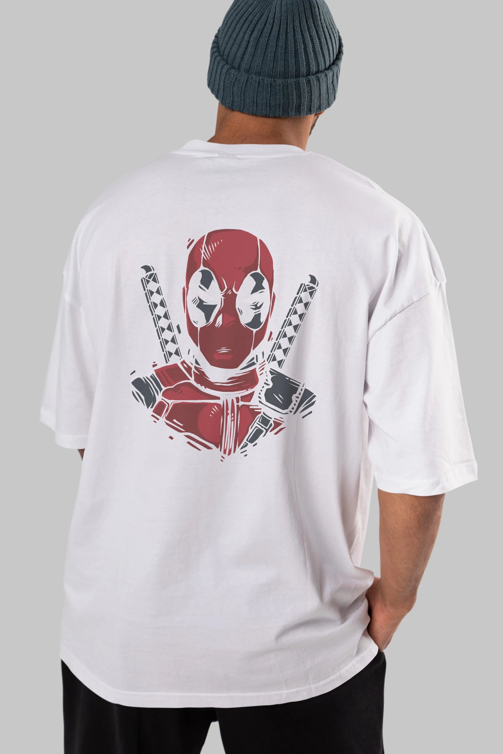 Deadpool (4) Arka Baskılı Oversize t-shirt Erkek Kadın Unisex %100 Pamuk Bisiklet Yaka tişort