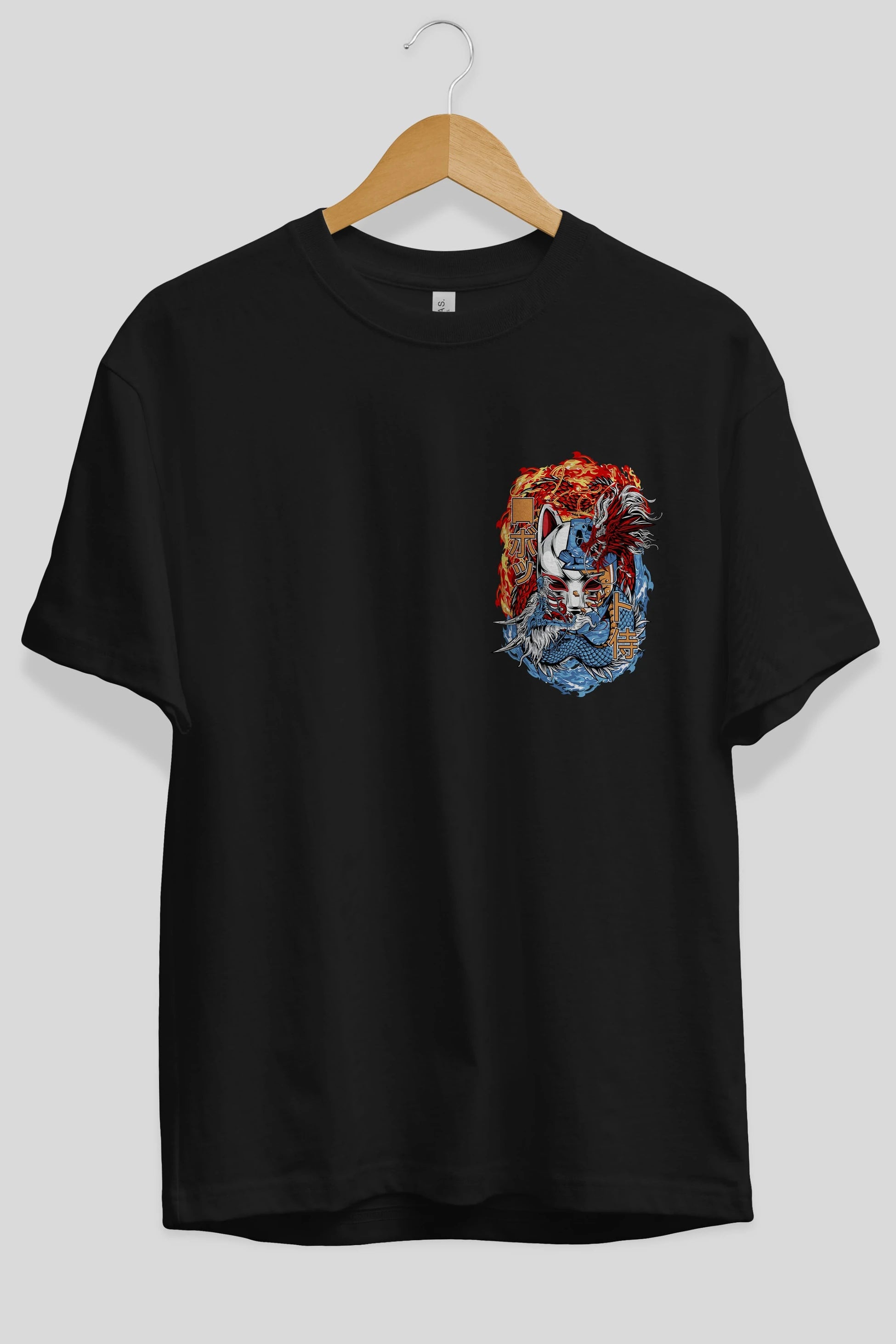 ONE PIECE (7) Ön Sol Baskılı Oversize t-shirt Erkek Kadın Unisex %100 Pamuk Bisiklet Yaka tişort