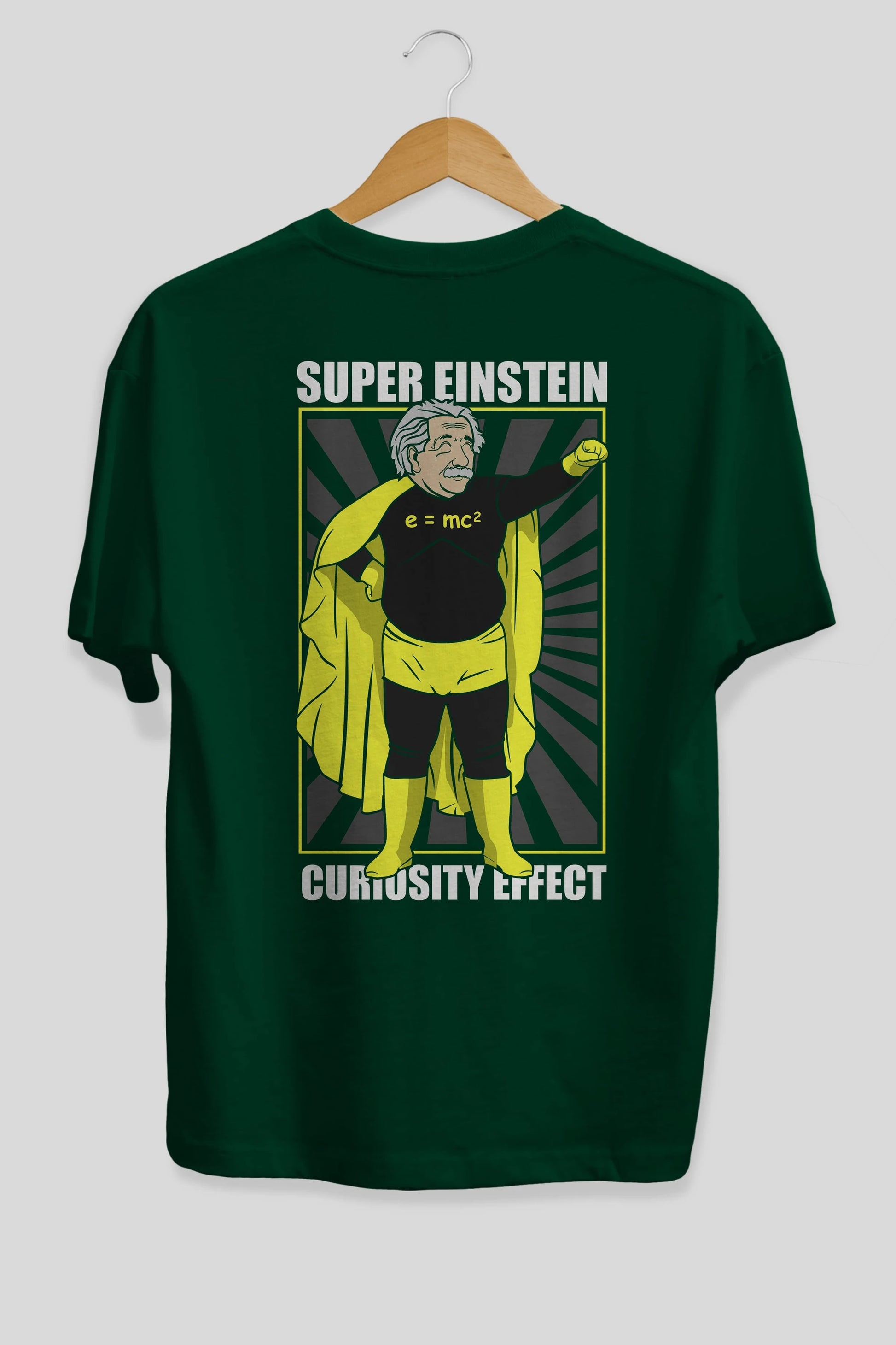 Super Einsten Arka Baskılı Oversize t-shirt Erkek Kadın Unisex %100 Pamuk tişort
