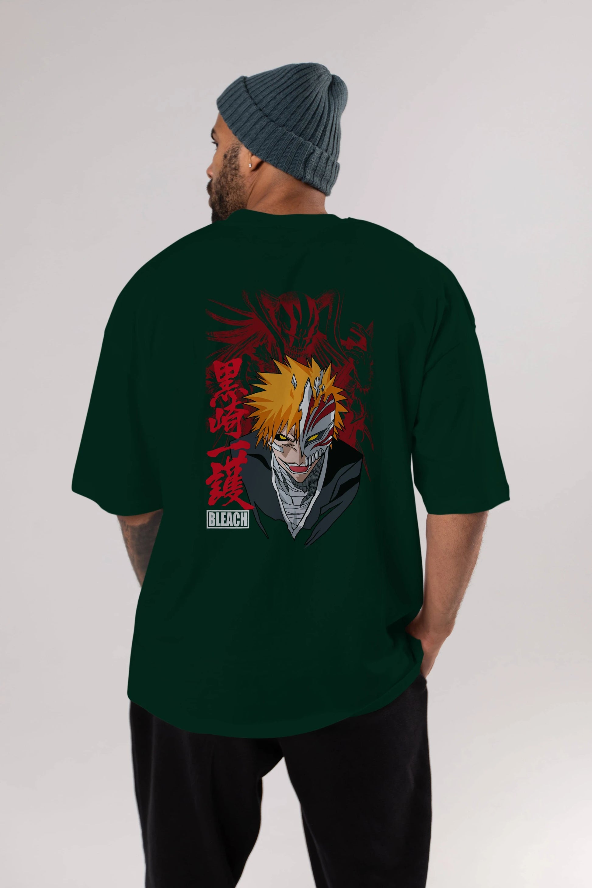 ICHIGO KUROSAKI VIZARD Anime Arka Baskılı Oversize t-shirt Erkek Kadın Unisex