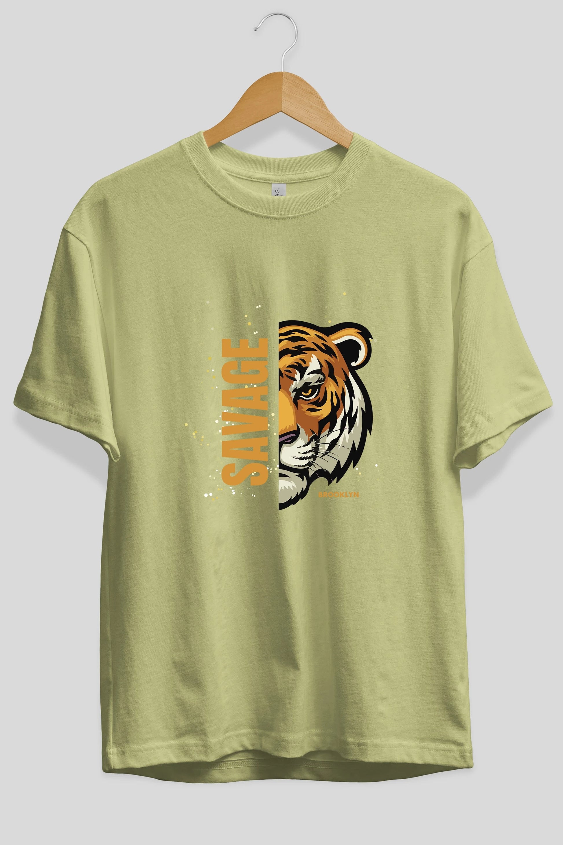 Savage Brooklyn Yazılı Ön Baskılı Oversize t-shirt Erkek Kadın Unisex