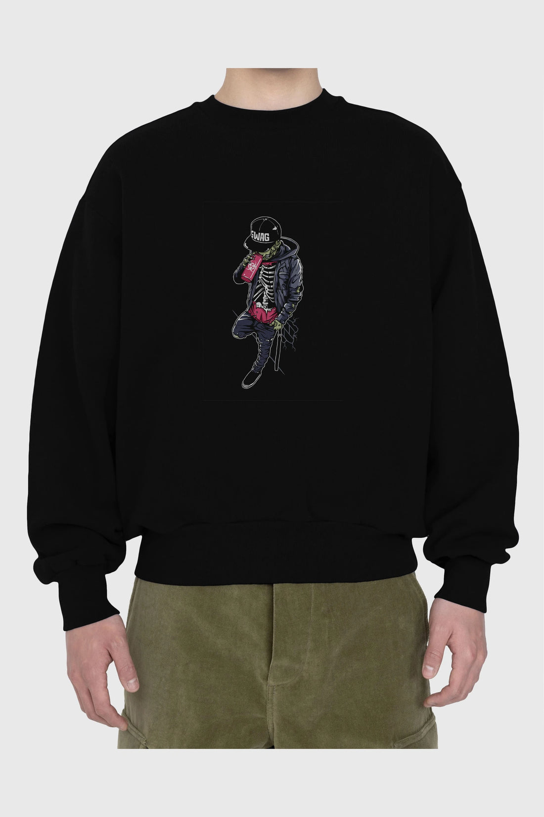 Zombie Swag Ön Baskılı Oversize Sweatshirt Erkek Kadın Unisex
