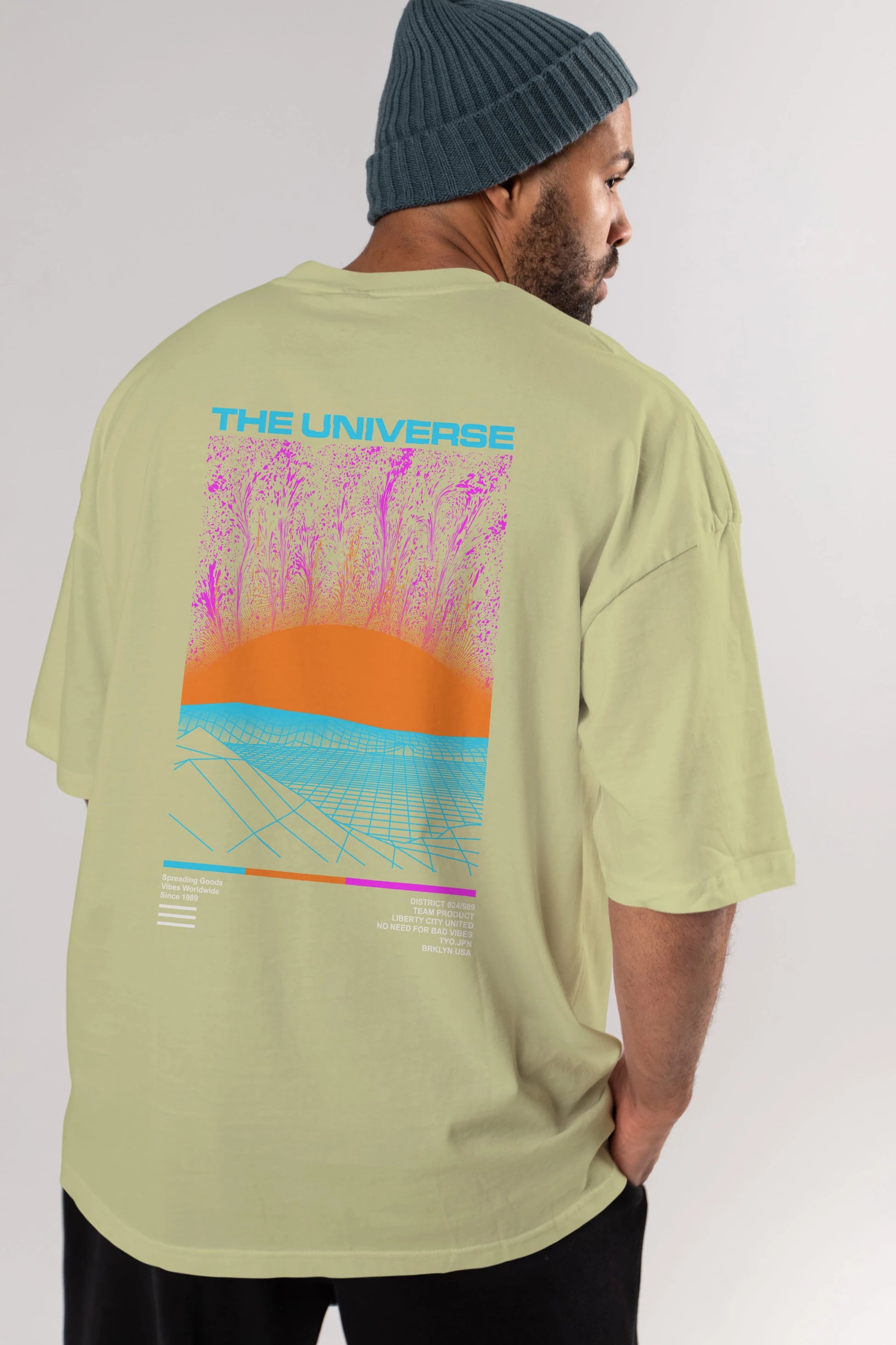 The Universe Arka Baskılı Oversize t-shirt Erkek Kadın Unisex