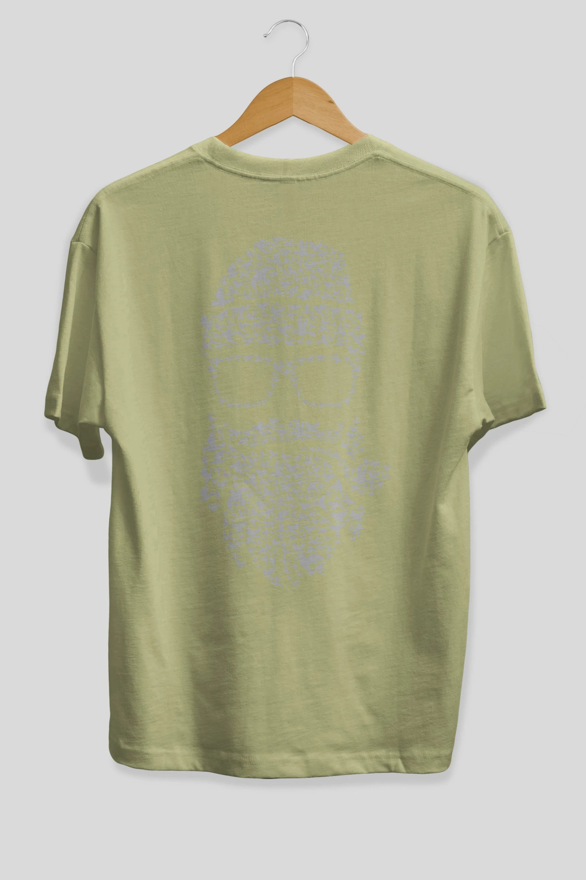Birds Beard Arka Baskılı Oversize t-shirt %100 pamuk Erkek Kadın Unisex