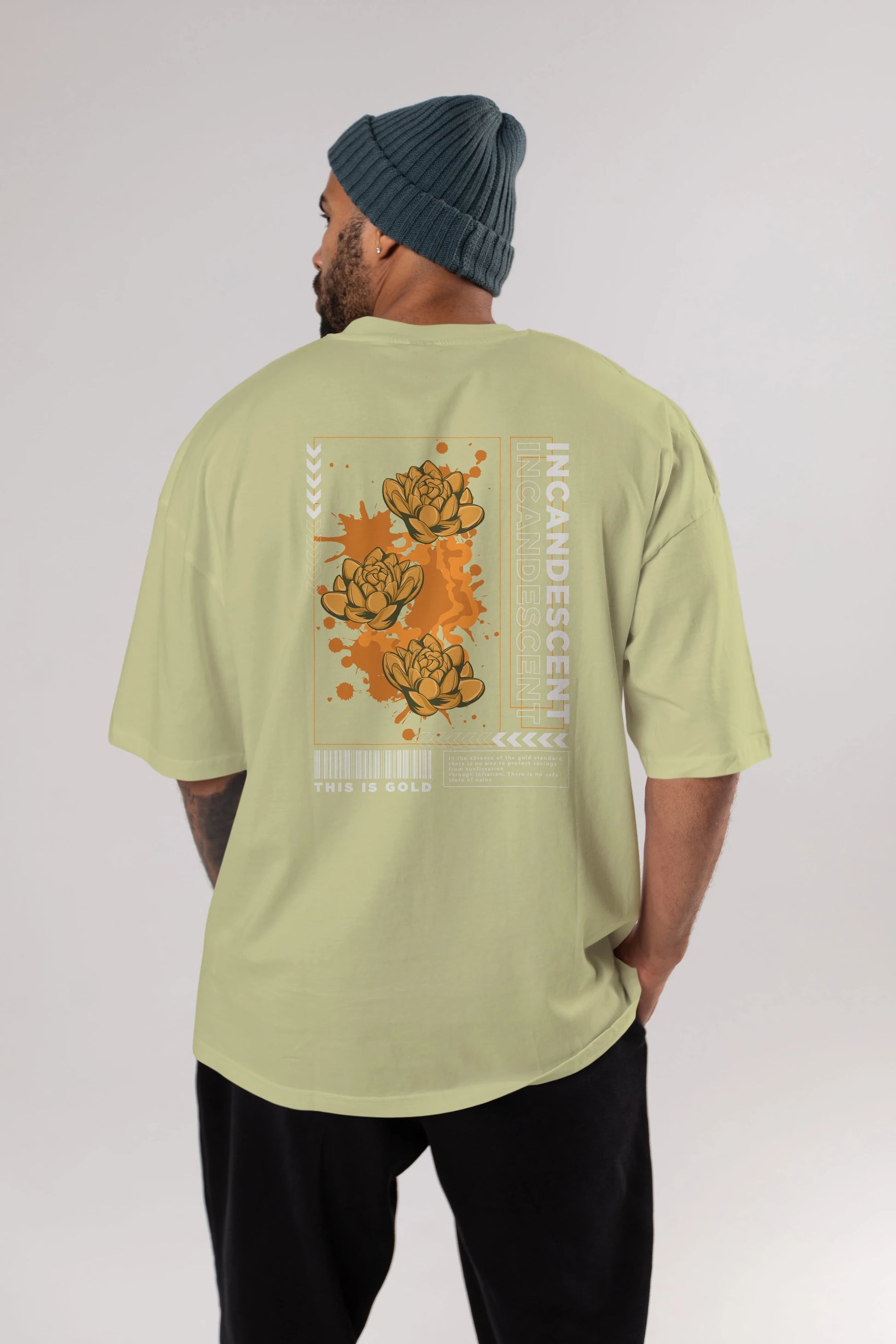 Incandescent Arka Baskılı Oversize t-shirt Erkek Kadın Unisex