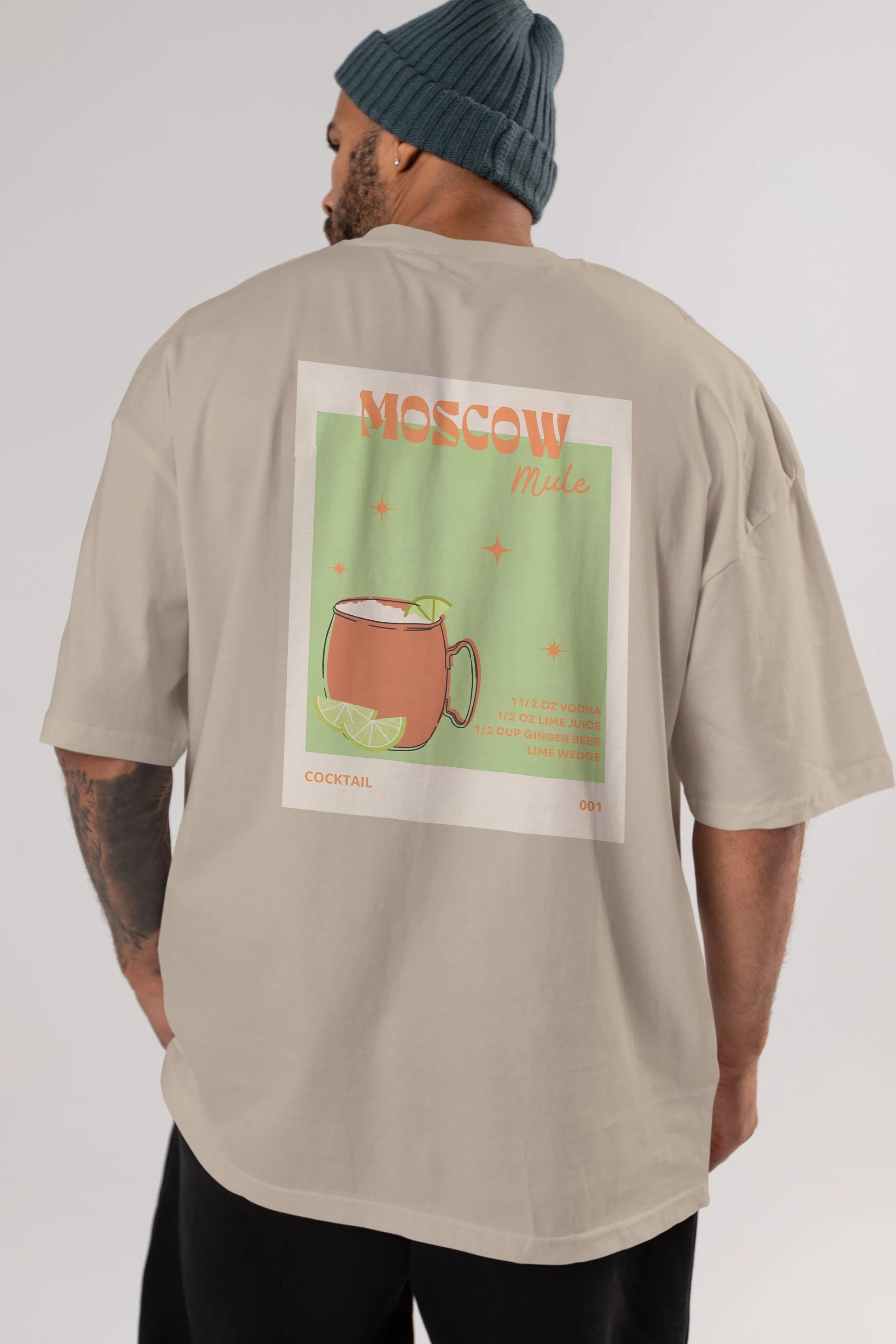 Moscow Mule 2 Arka Baskılı Oversize t-shirt Erkek Kadın Unisex %100 Pamuk Bisiklet Yaka tişort