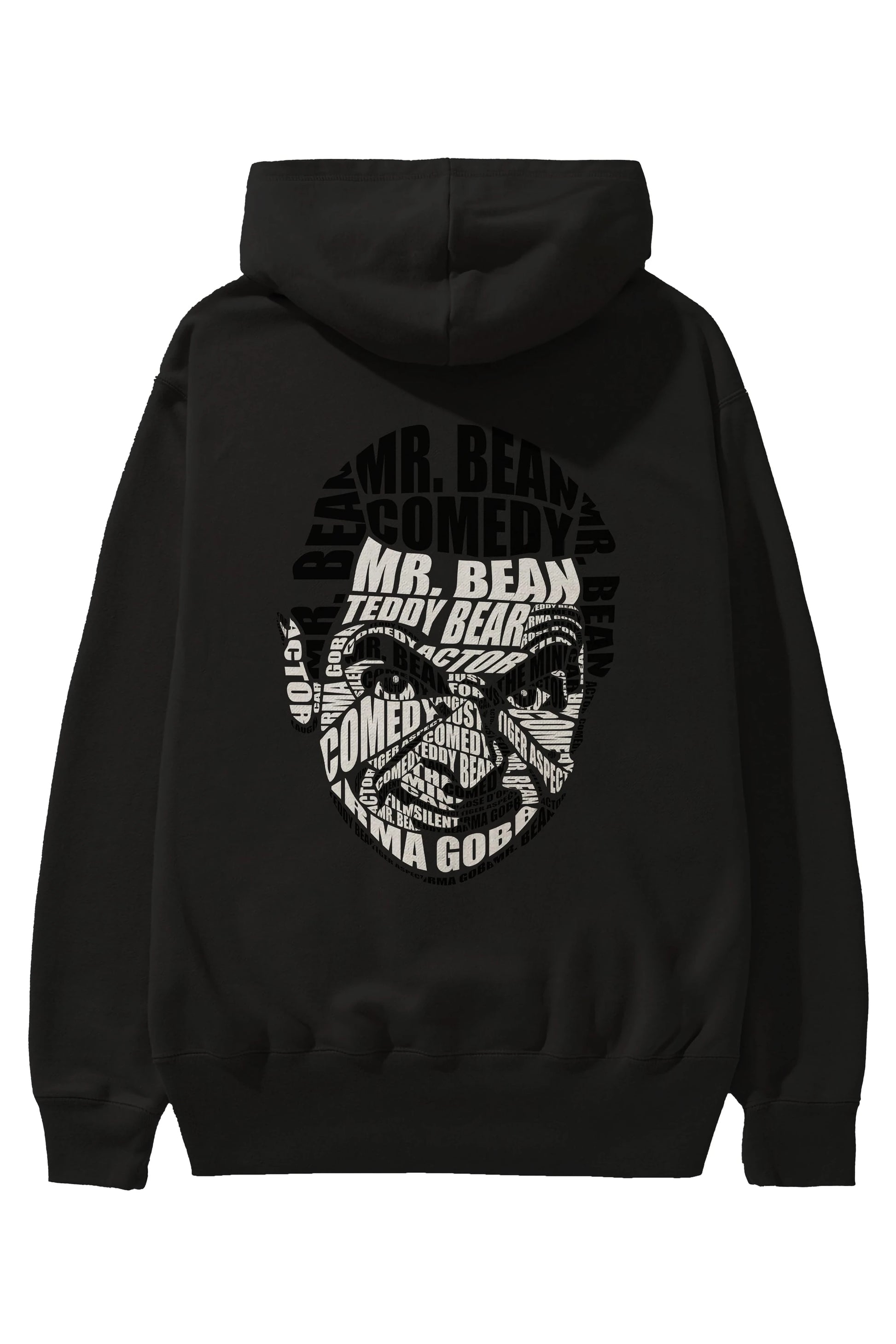 Mr Bean Calligram Arka Baskılı Hoodie Oversize Kapüşonlu Sweatshirt Erkek Kadın Unisex