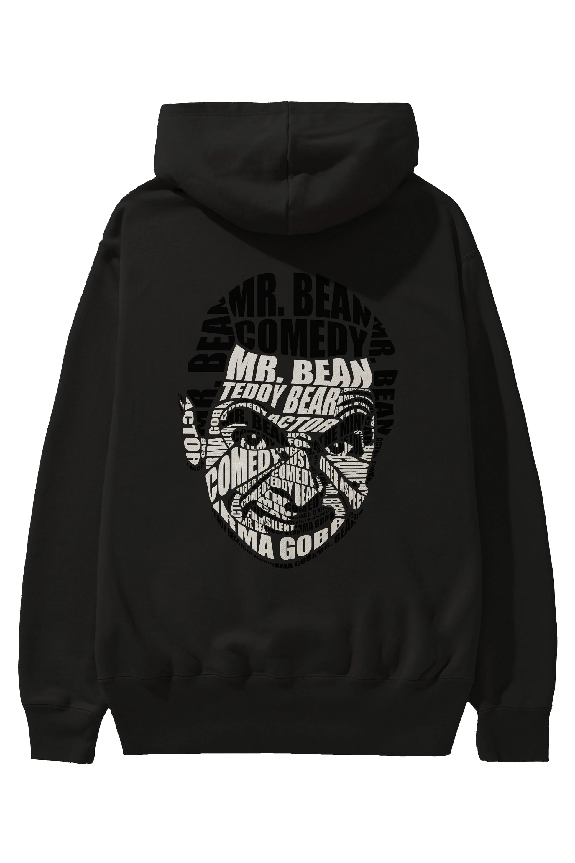 Mr Bean Calligram Arka Baskılı Hoodie Oversize Kapüşonlu Sweatshirt Erkek Kadın Unisex
