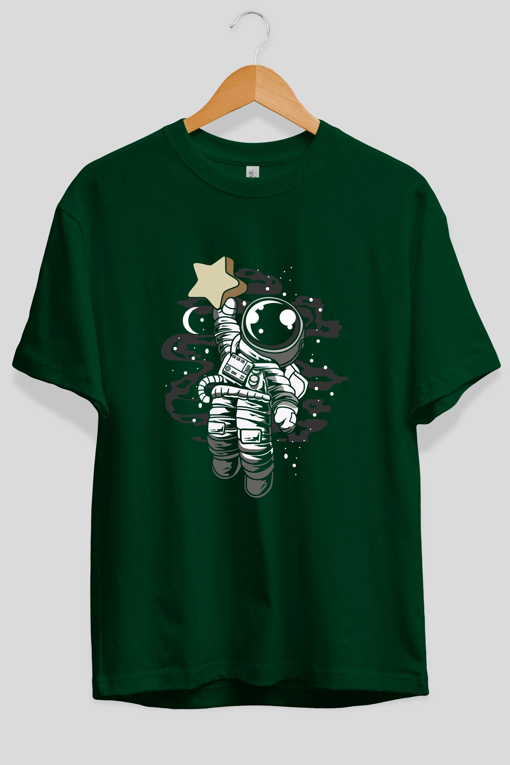 Astronaut Reach The Star Ön Baskılı Oversize t-shirt Erkek Kadın Unisex