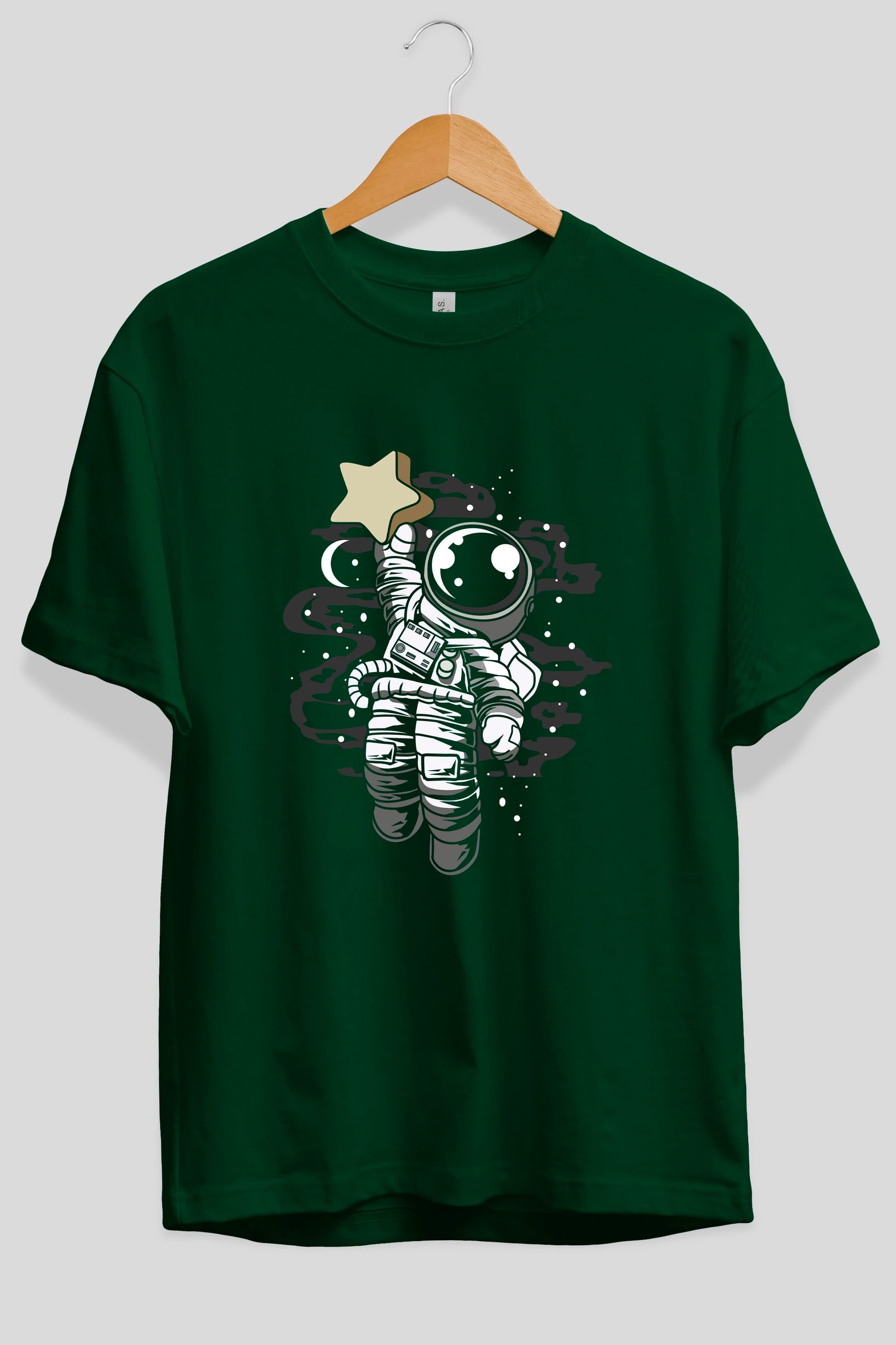 Astronaut Reach The Star Ön Baskılı Oversize t-shirt Erkek Kadın Unisex