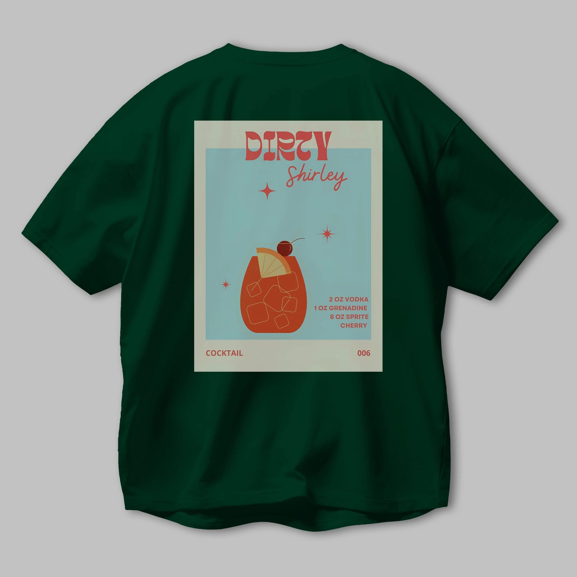 Dirty Shirley Arka Baskılı Oversize t-shirt Erkek Kadın Unisex %100 Pamuk Bisiklet Yaka tişort