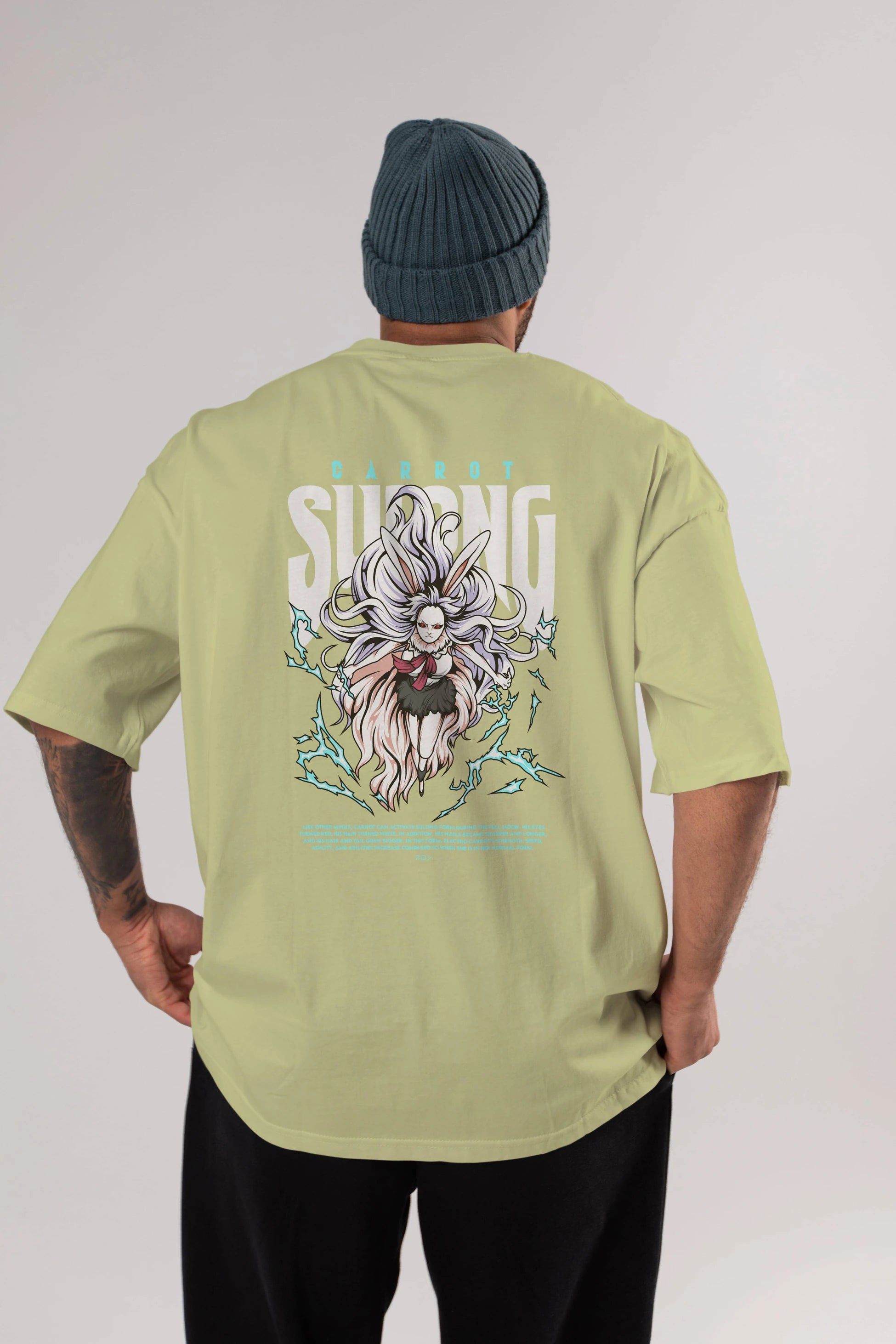 Carrot Sulong Anime Arka Baskılı Oversize t-shirt Erkek Kadın Unisex