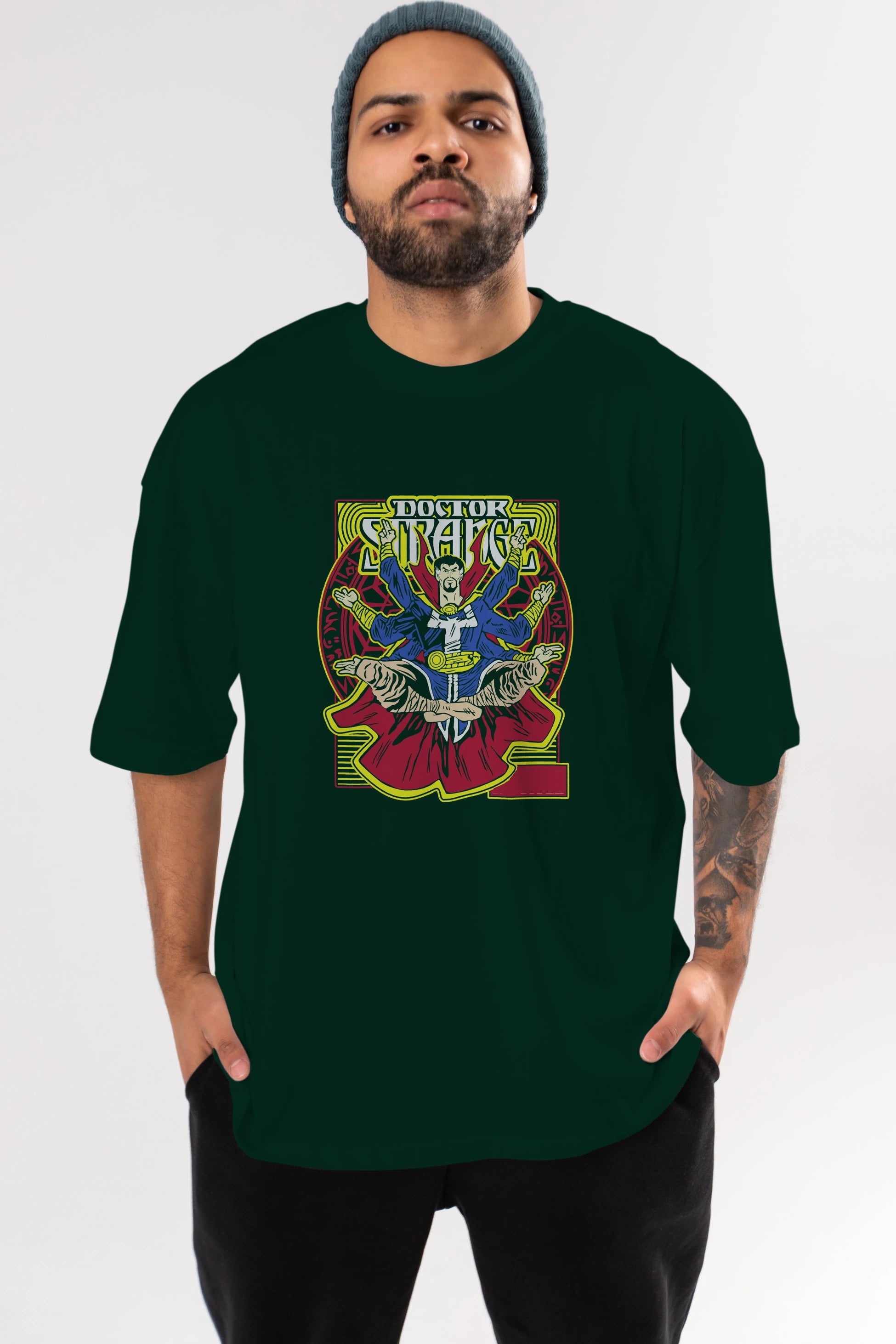 Doctor Strange (1) Ön Baskılı Oversize t-shirt Erkek Kadın Unisex %100 Pamuk Bisiklet Yaka tişort