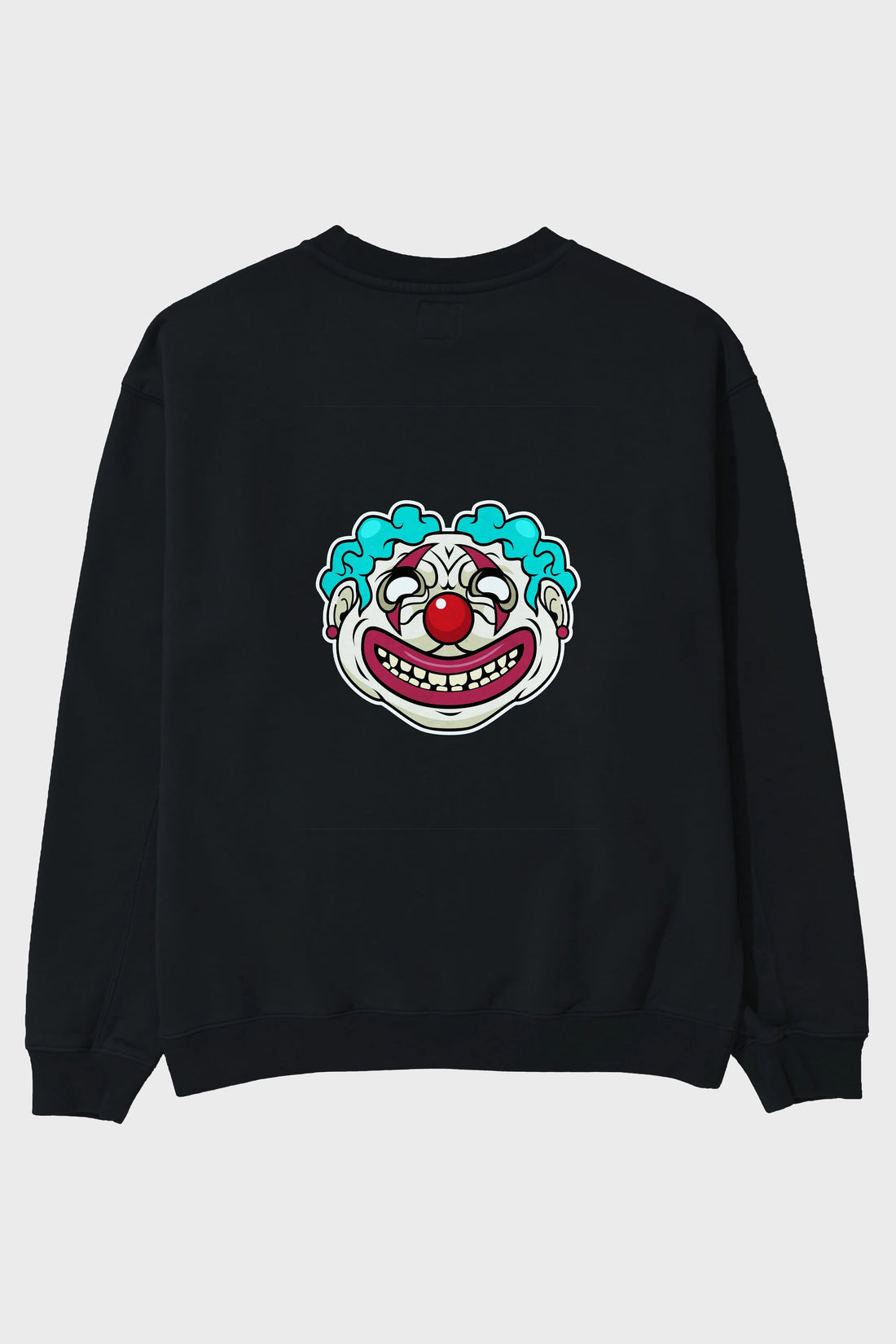 Clown Head Arka Baskılı Oversize Sweatshirt Erkek Kadın Unisex