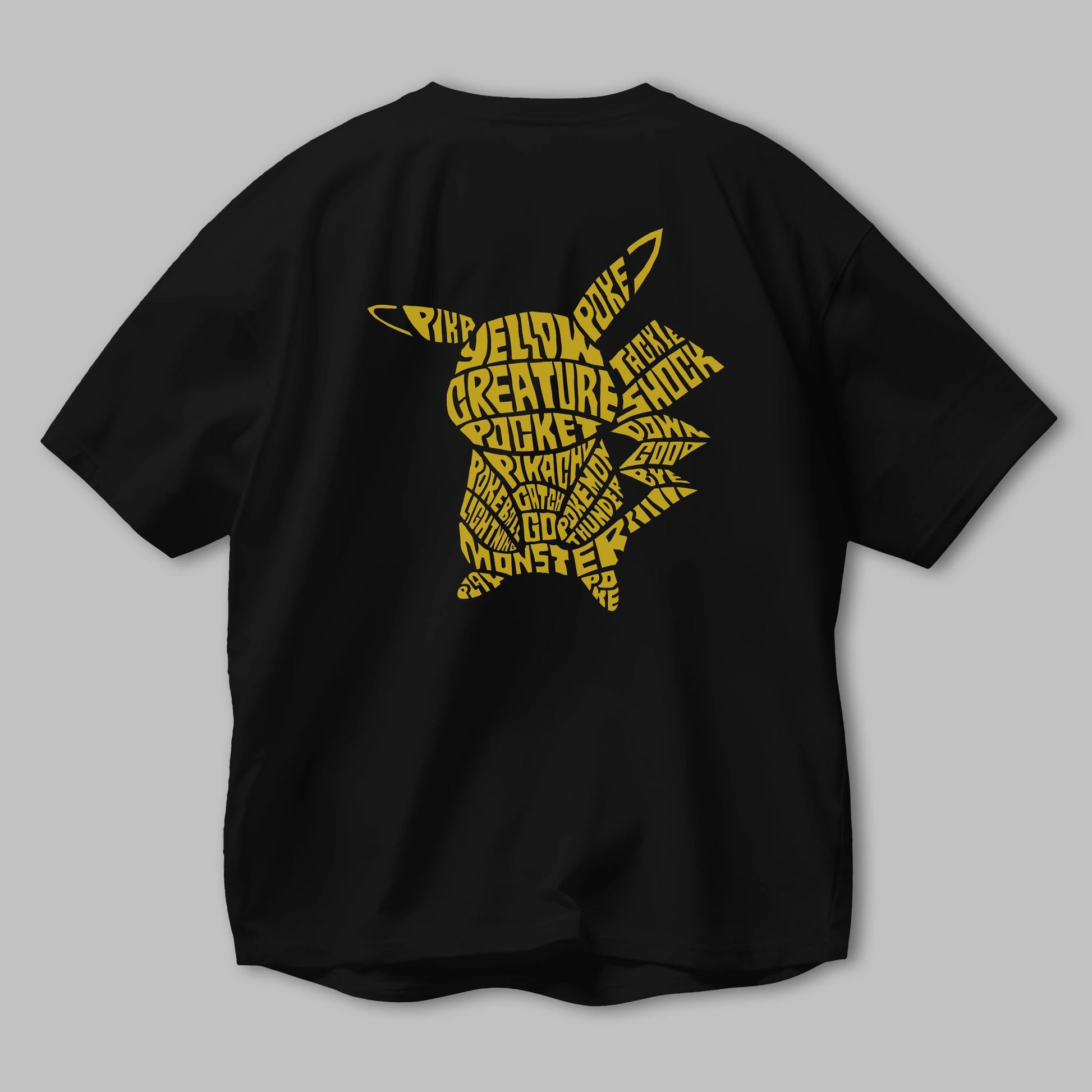 Pocket Monster Arka Baskılı Oversize t-shirt %100 pamuk Erkek Kadın Unisex