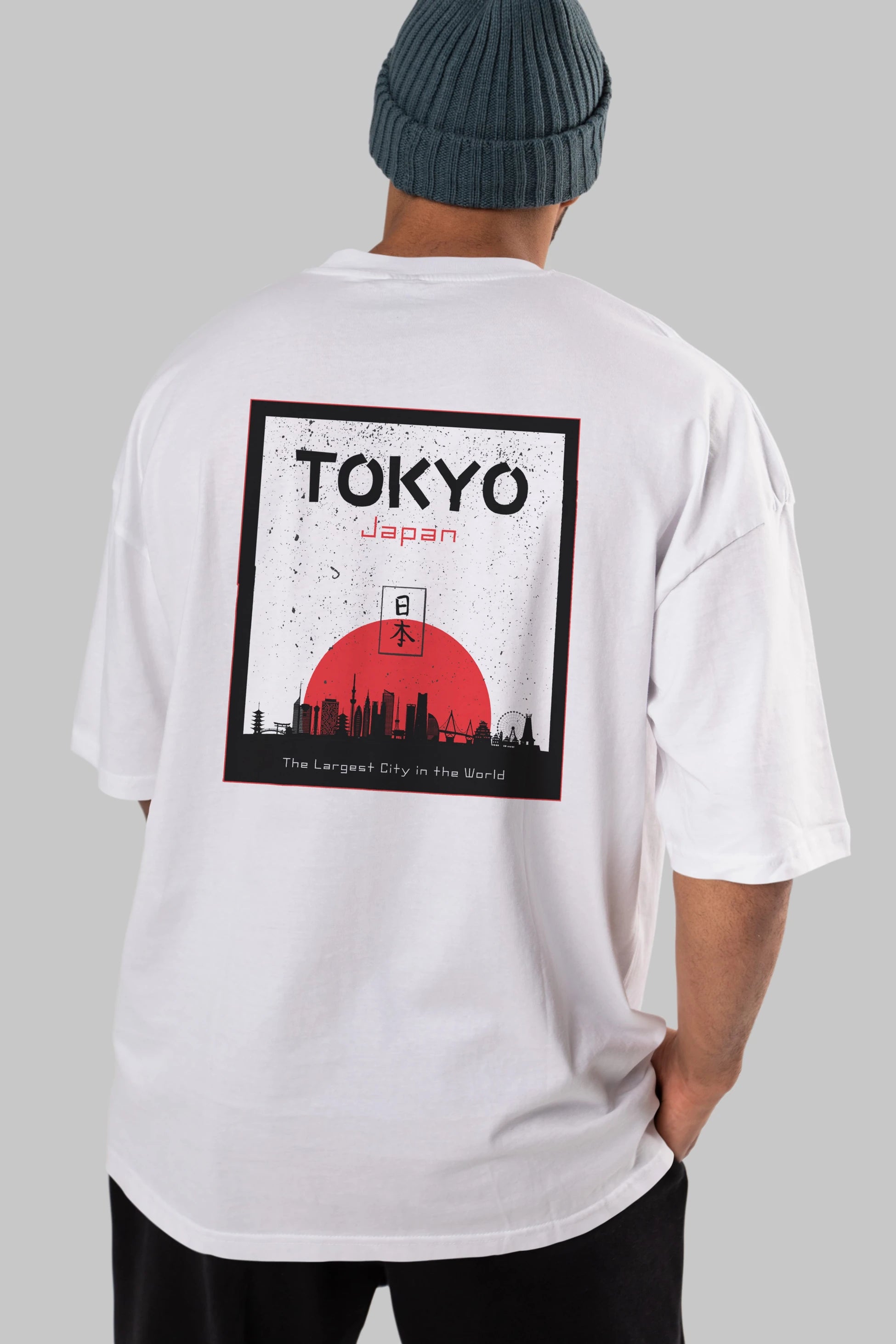 Tokyo Japan Yazılı Arka Baskılı Oversize t-shirt Erkek Kadın Unisex