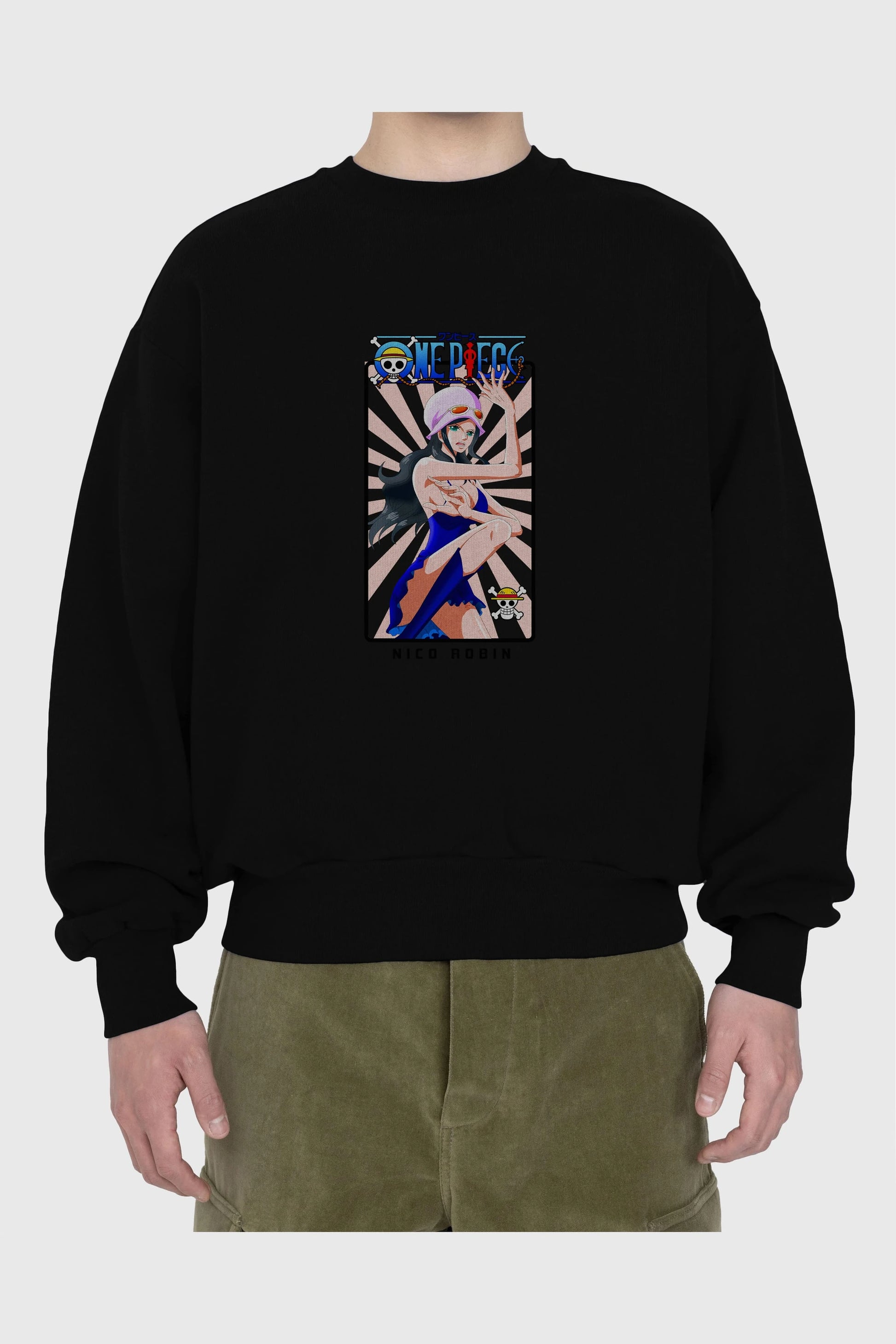 Nico Robin Ön Baskılı Anime Oversize Sweatshirt Erkek Kadın Unisex