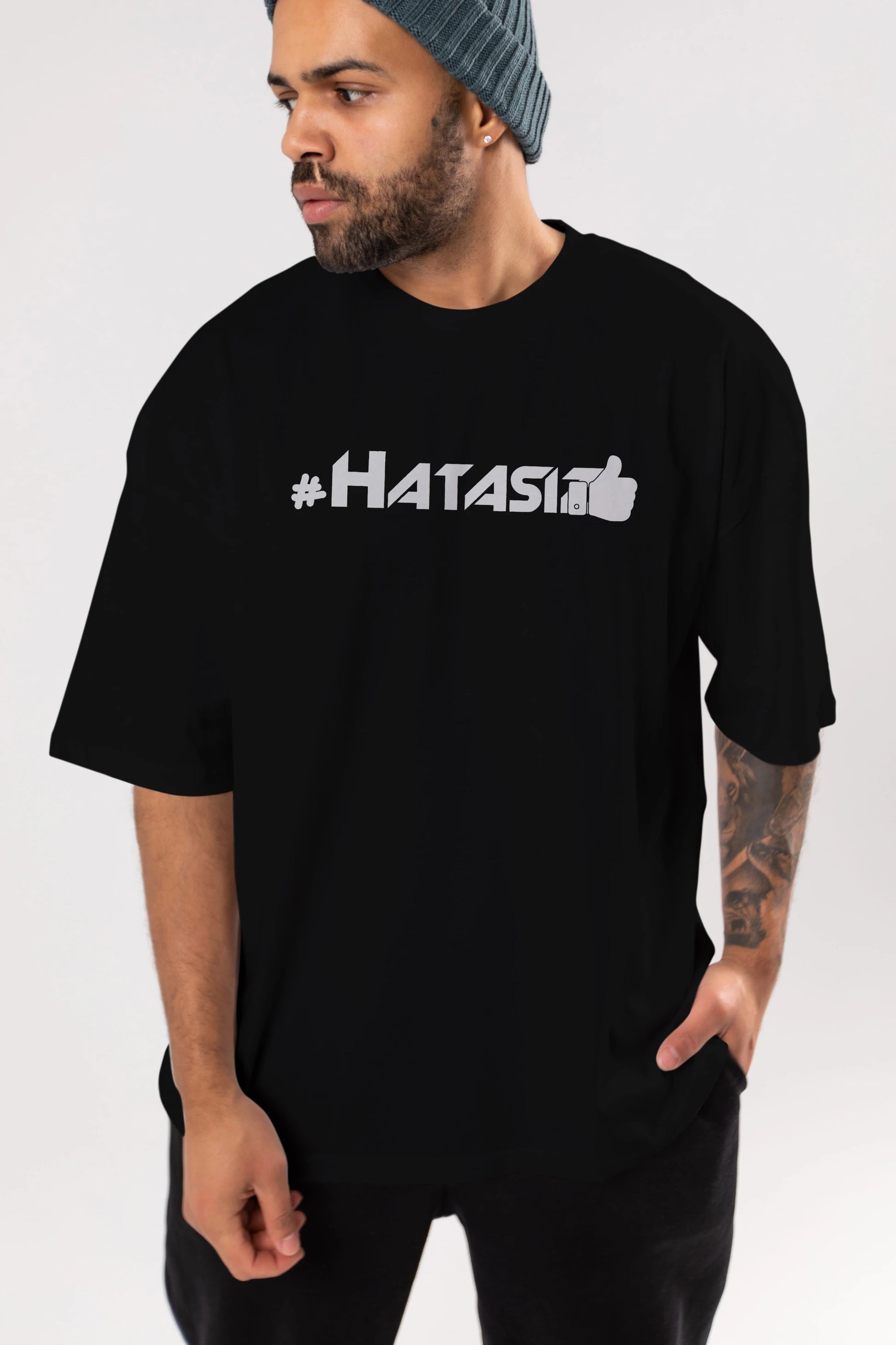 Hatasız Ön Baskılı Oversize t-shirt %100 pamuk Erkek Kadın Unisex