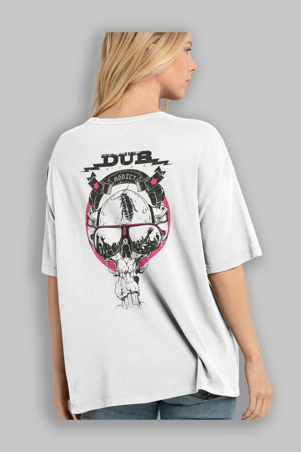 Dub Addict Arka Baskılı Oversize t-shirt Erkek Kadın Unisex