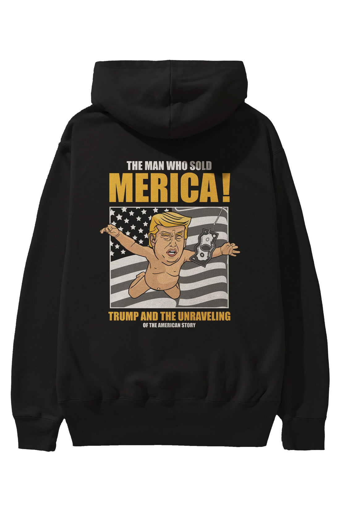 Trump Nirvana Arka Baskılı Hoodie Oversize Kapüşonlu Sweatshirt Erkek Kadın Unisex