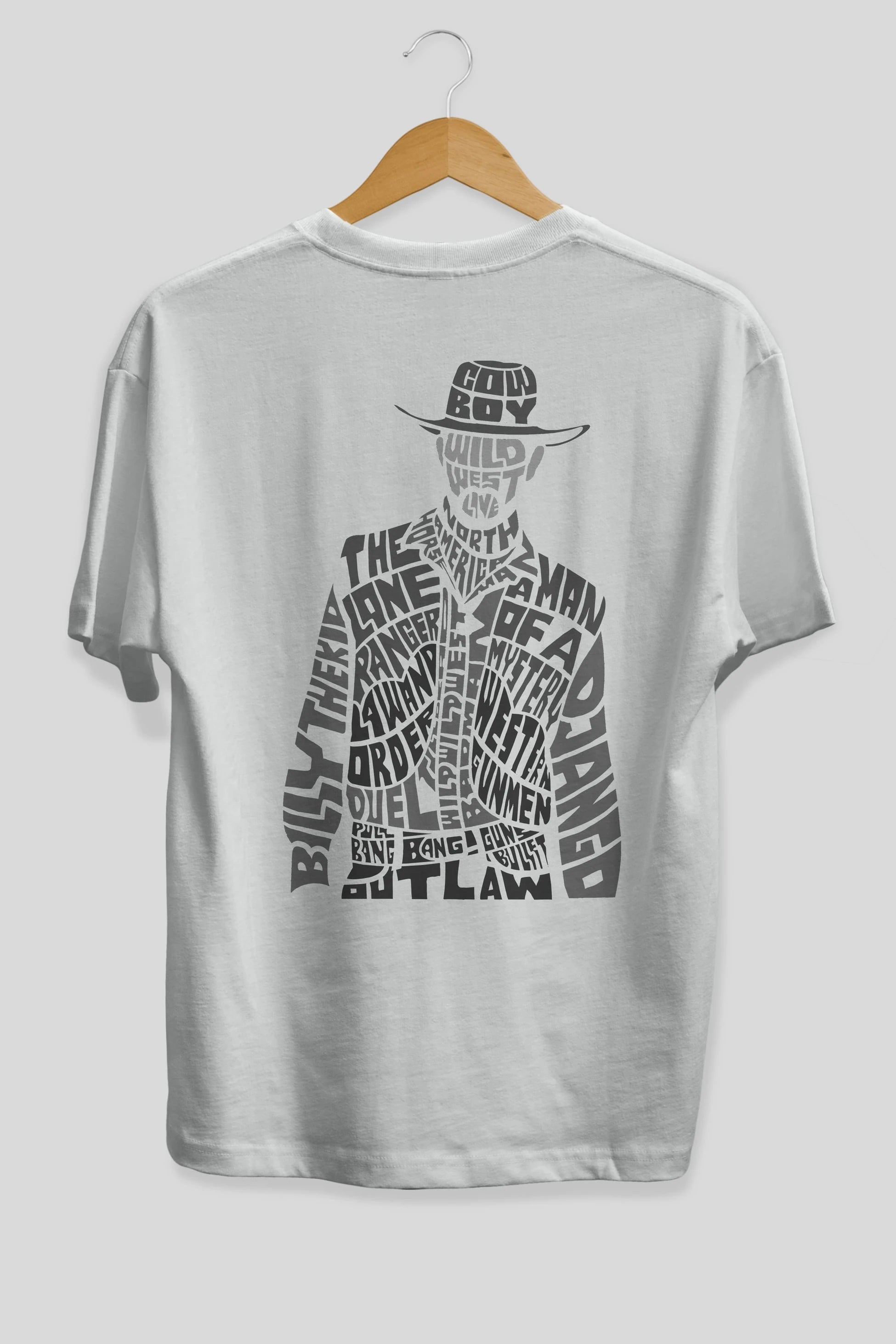Cowboy Arka Baskılı Oversize t-shirt %100 pamuk Erkek Kadın Unisex