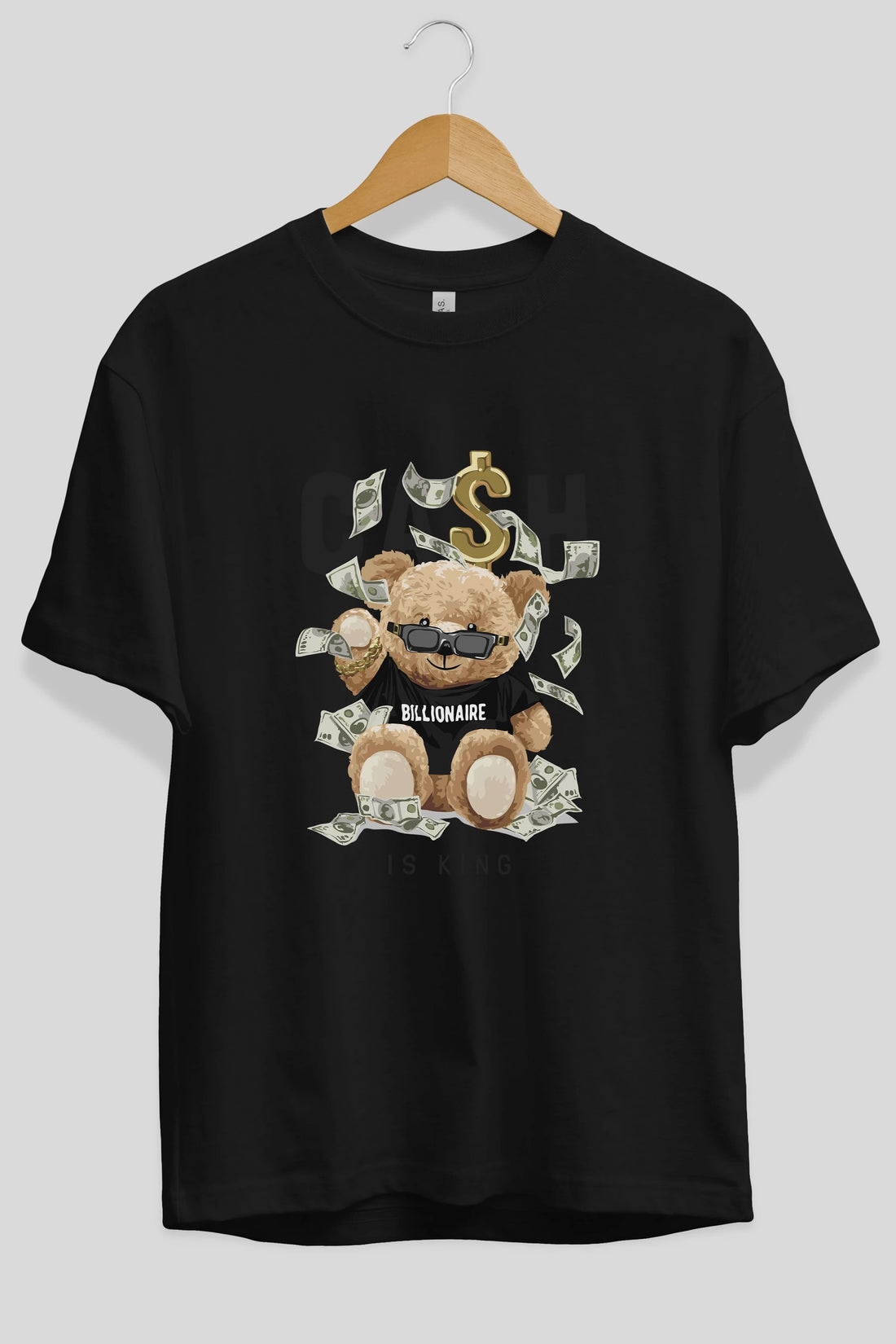 Teddy Bear Billionaire Ön Baskılı Oversize t-shirt Erkek Kadın Unisex %100 Pamuk