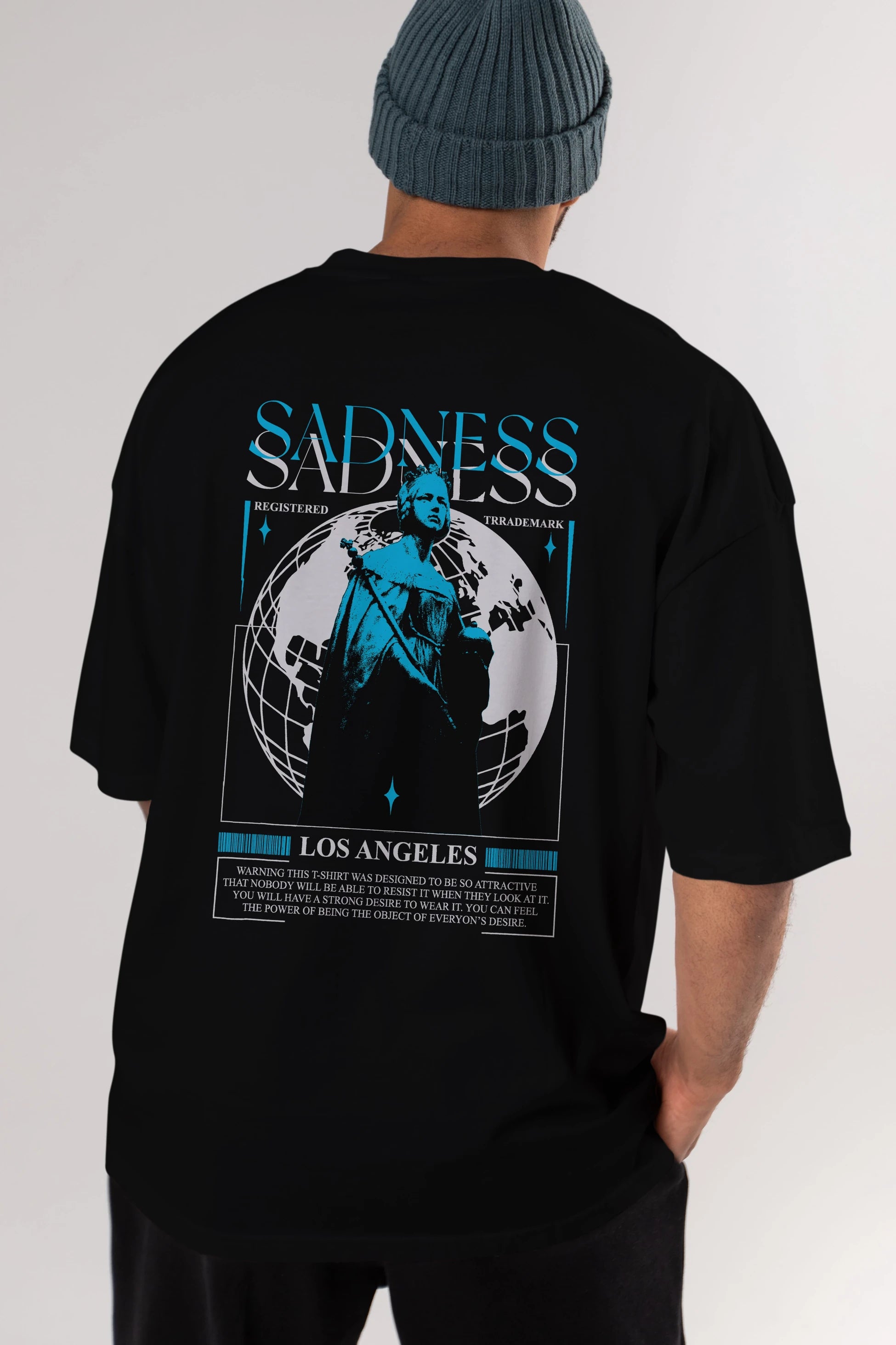 Sadness Los Angeles Arka Baskılı Oversize t-shirt Erkek Kadın Unisex