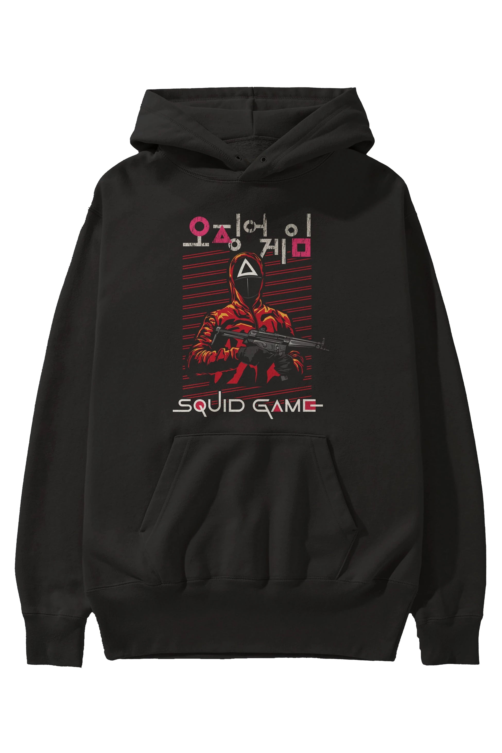 Squid Game (2) Ön Baskılı Hoodie Oversize Kapüşonlu Sweatshirt Erkek Kadın Unisex