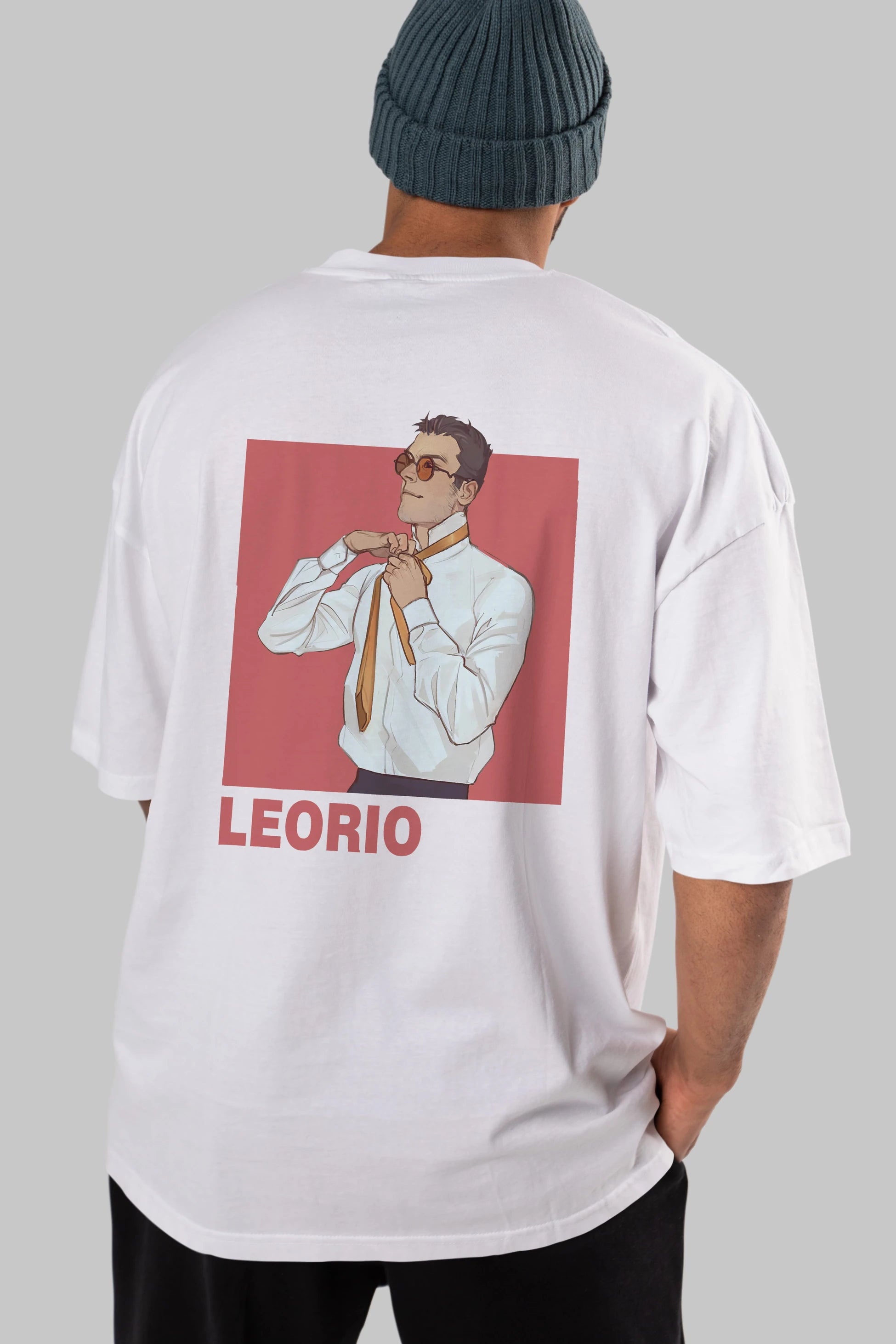 Leorio Paladiknight 5 Anime Arka Baskılı Oversize t-shirt Erkek Kadın Unisex