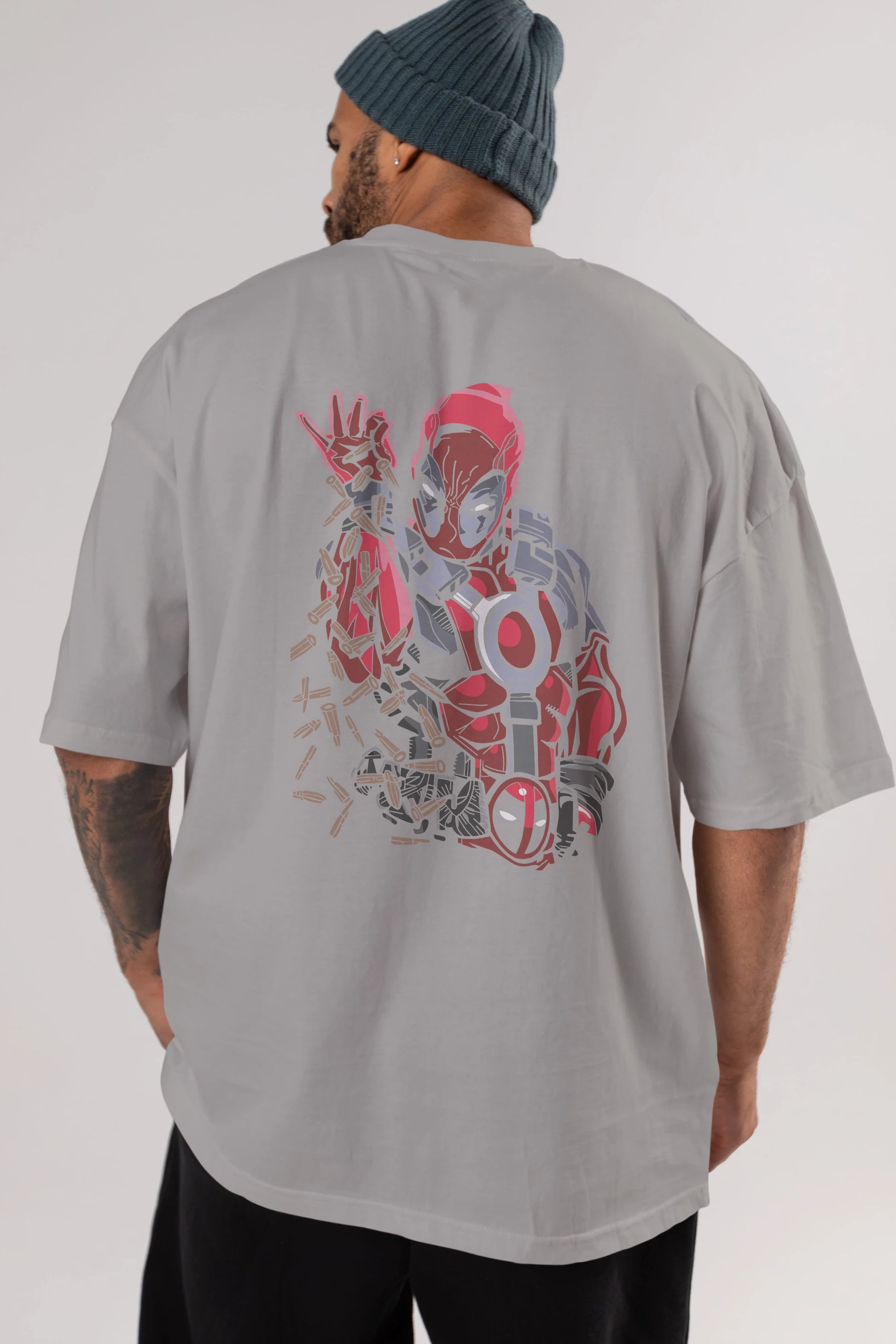Deadpool (2) Arka Baskılı Oversize t-shirt Erkek Kadın Unisex %100 Pamuk Bisiklet Yaka tişort