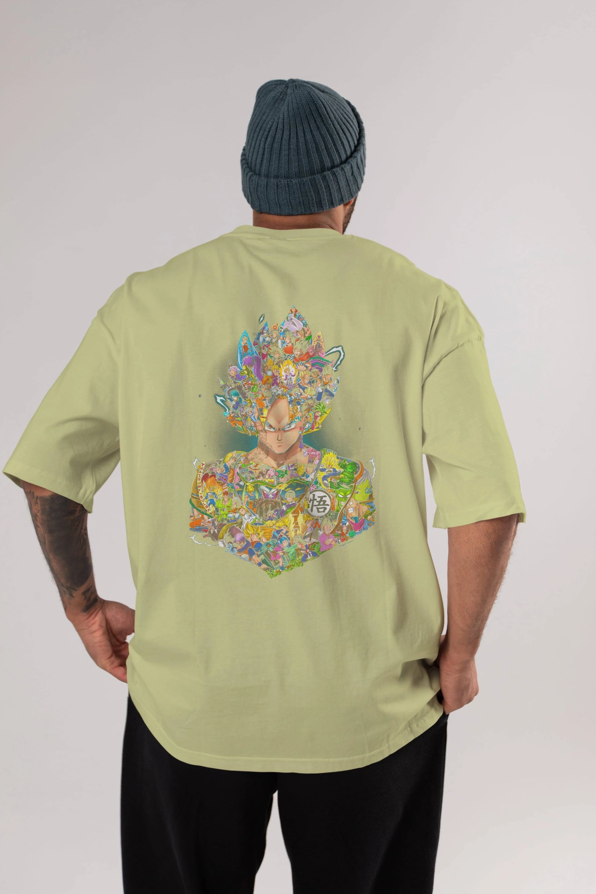 DRAGON BALL ART Anime Arka Baskılı Oversize t-shirt Erkek Kadın Unisex