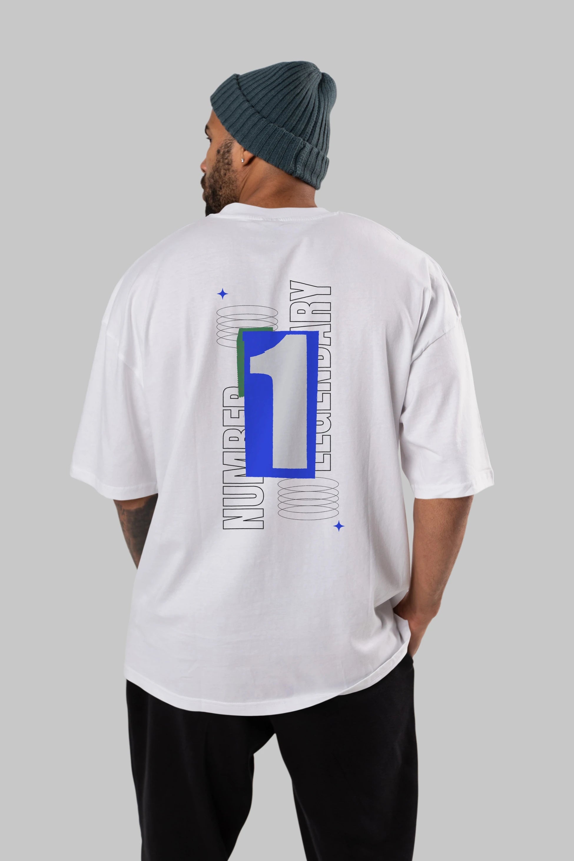 Number 1 Yazılı Arka Baskılı Oversize t-shirt Erkek Kadın Unisex