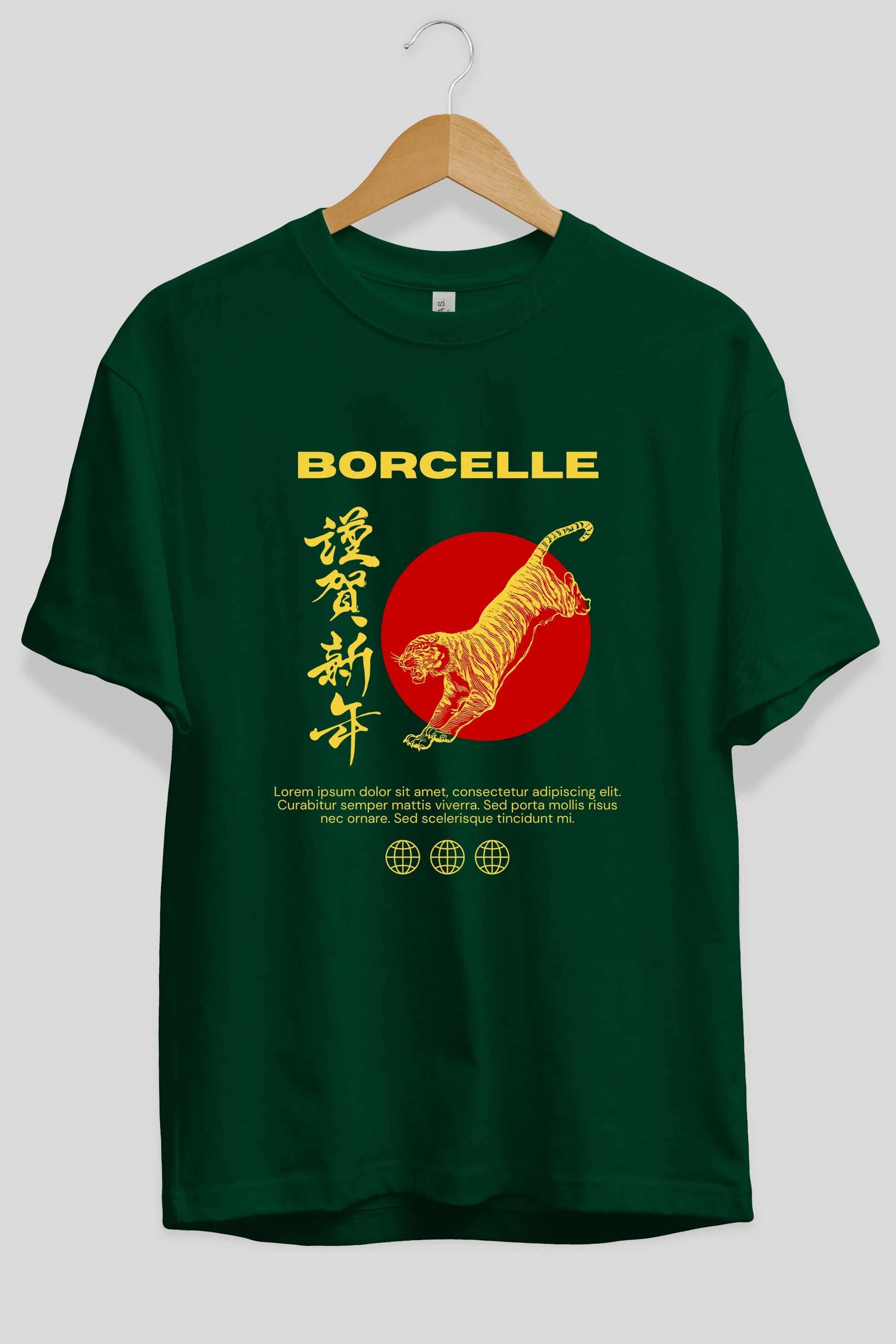 Borcelle Tiger Streetwear Ön Baskılı Oversize t-shirt Erkek Kadın Unisex