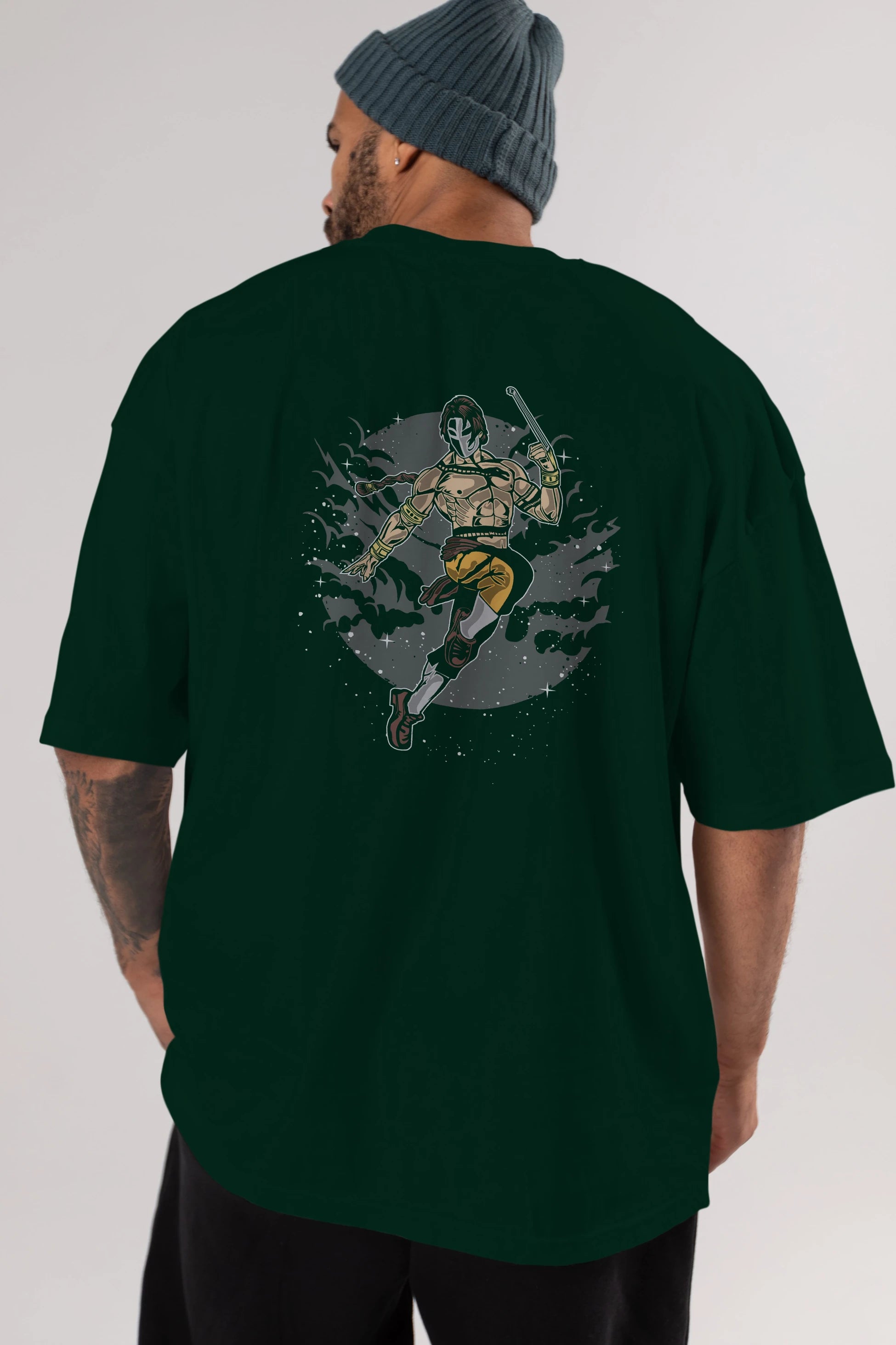 Vega Arka Baskılı Oversize t-shirt Erkek Kadın Unisex %100 Pamuk