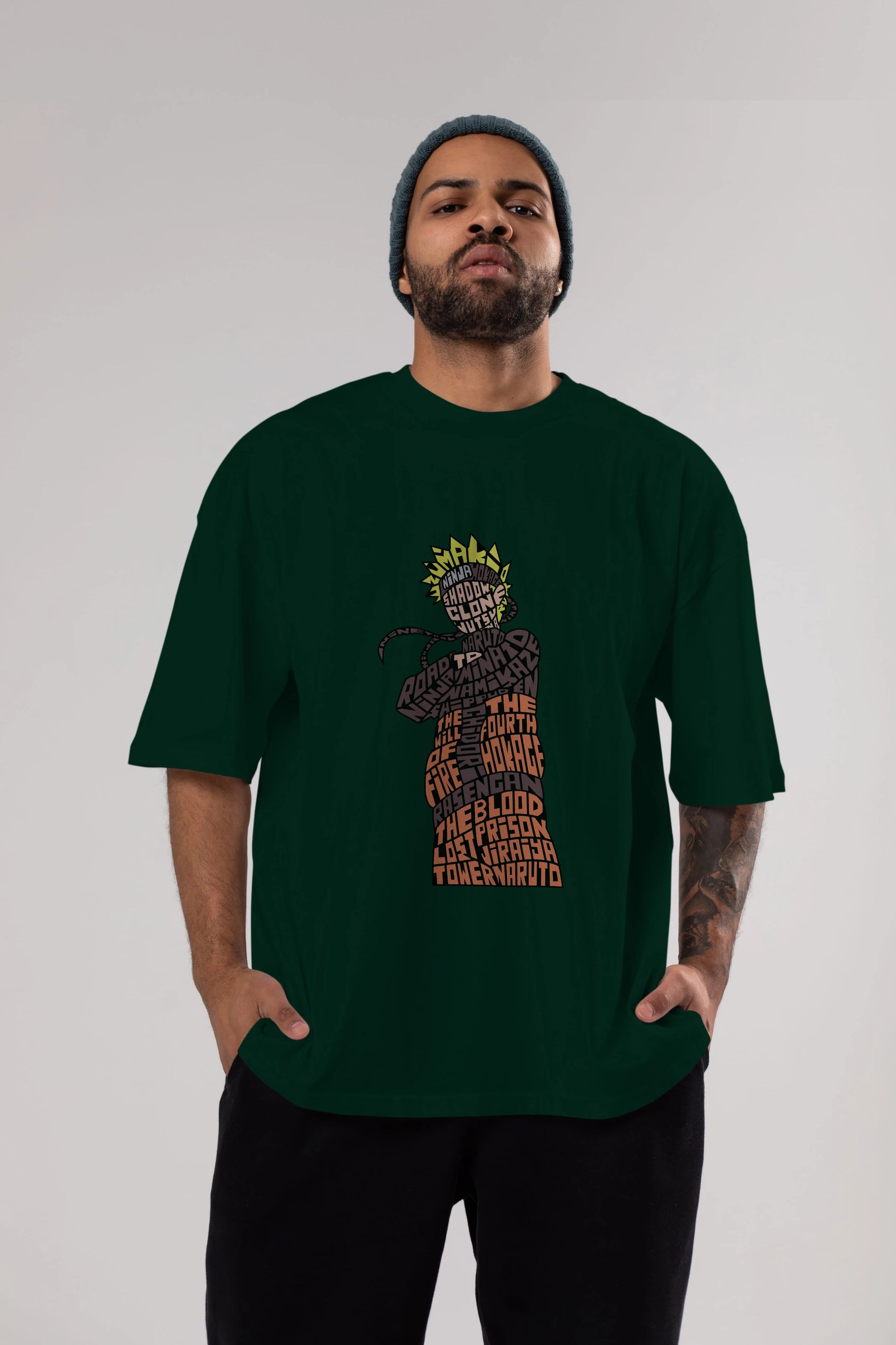 Rasengan Ön Baskılı Oversize t-shirt %100 pamuk Erkek Kadın Unisex