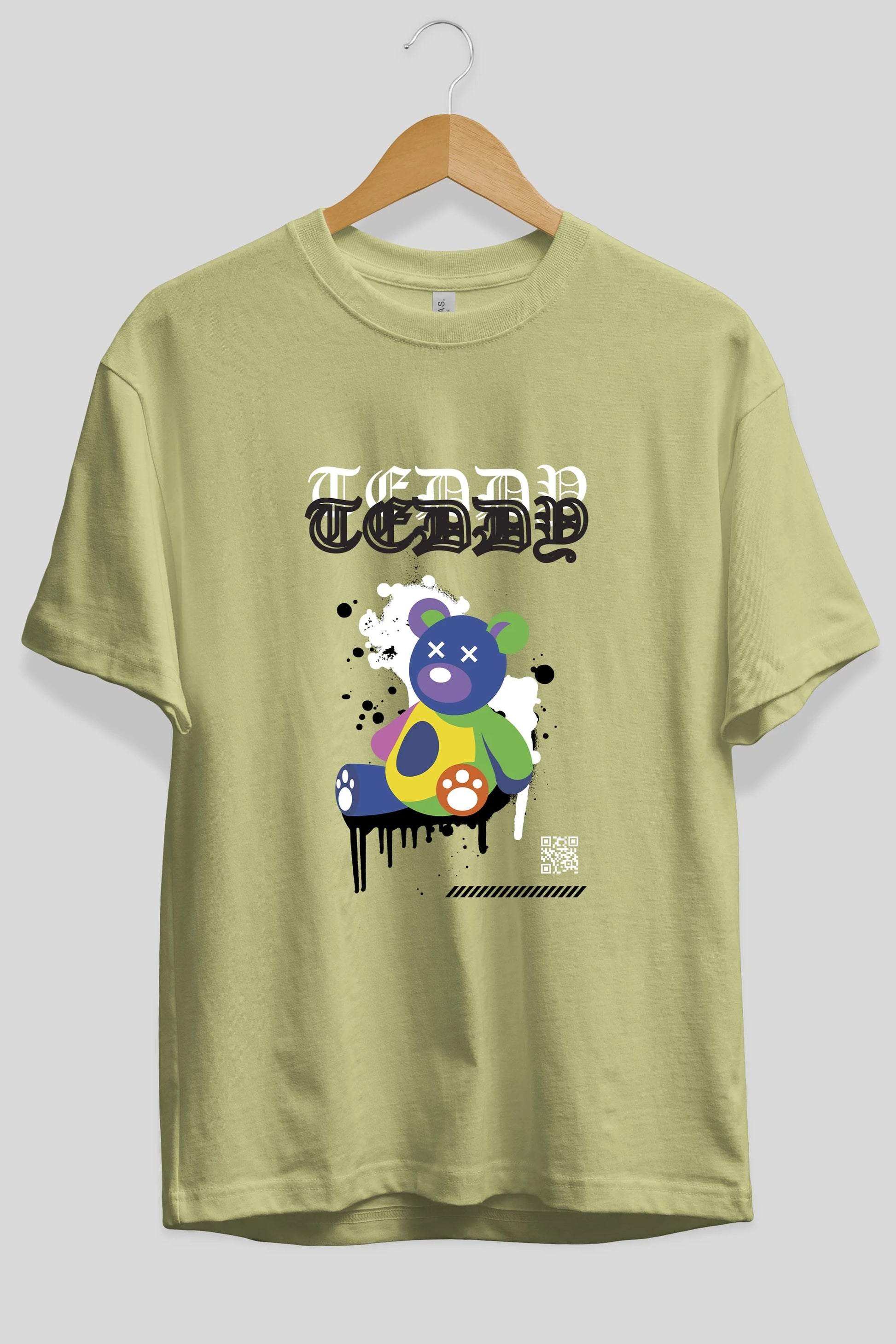 Teddy Bear Ön Baskılı Oversize t-shirt Erkek Kadın Unisex
