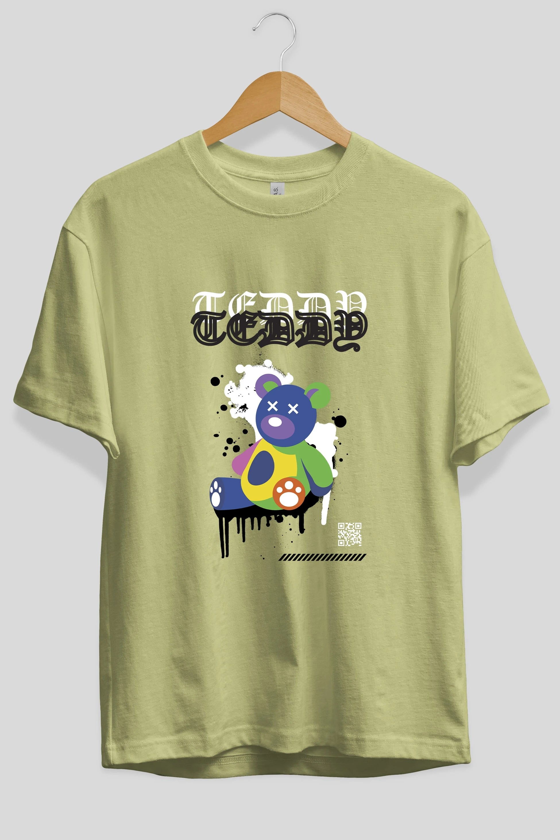 Teddy Bear Ön Baskılı Oversize t-shirt Erkek Kadın Unisex