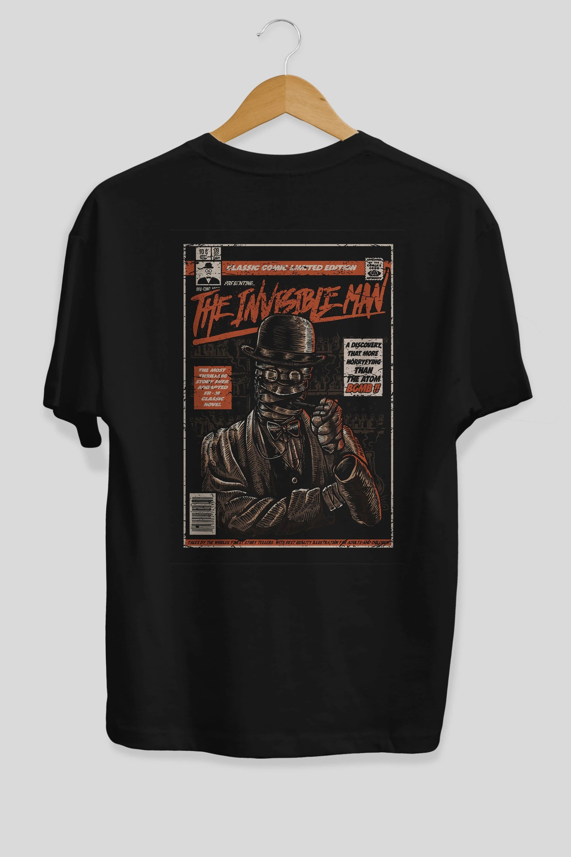 The Invisible Man Arka Baskılı Oversize t-shirt Erkek Kadın Unisex %100 Pamuk