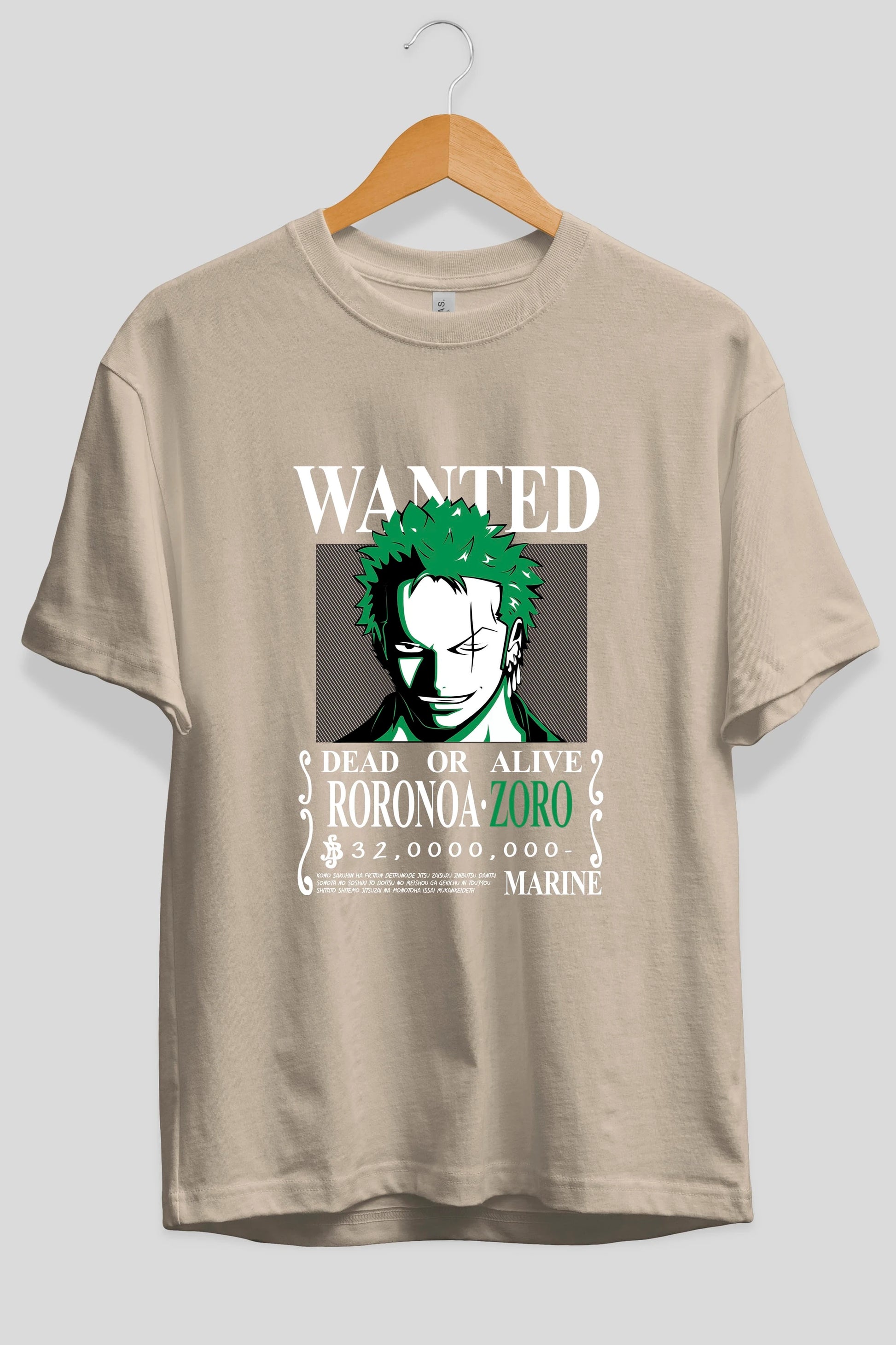 Roronoa Zoro Anime Ön Baskılı Oversize t-shirt Erkek Kadın Unisex