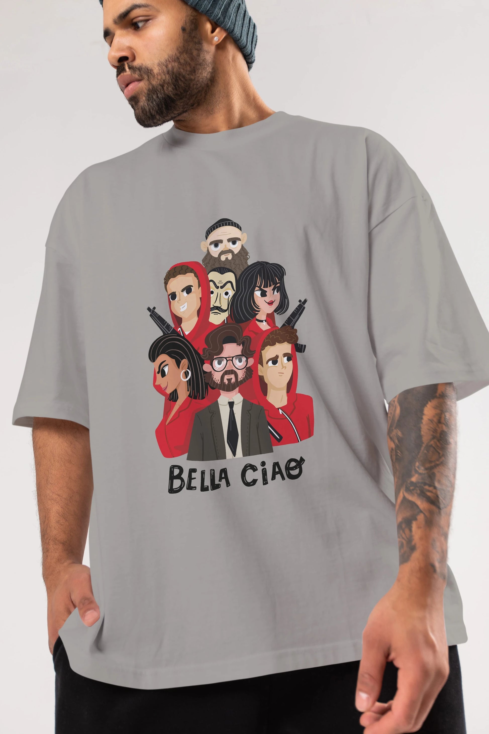 La Casa De Papel (13) Ön Baskılı Oversize t-shirt Erkek Kadın Unisex %100 Pamuk Bisiklet Yaka tişort