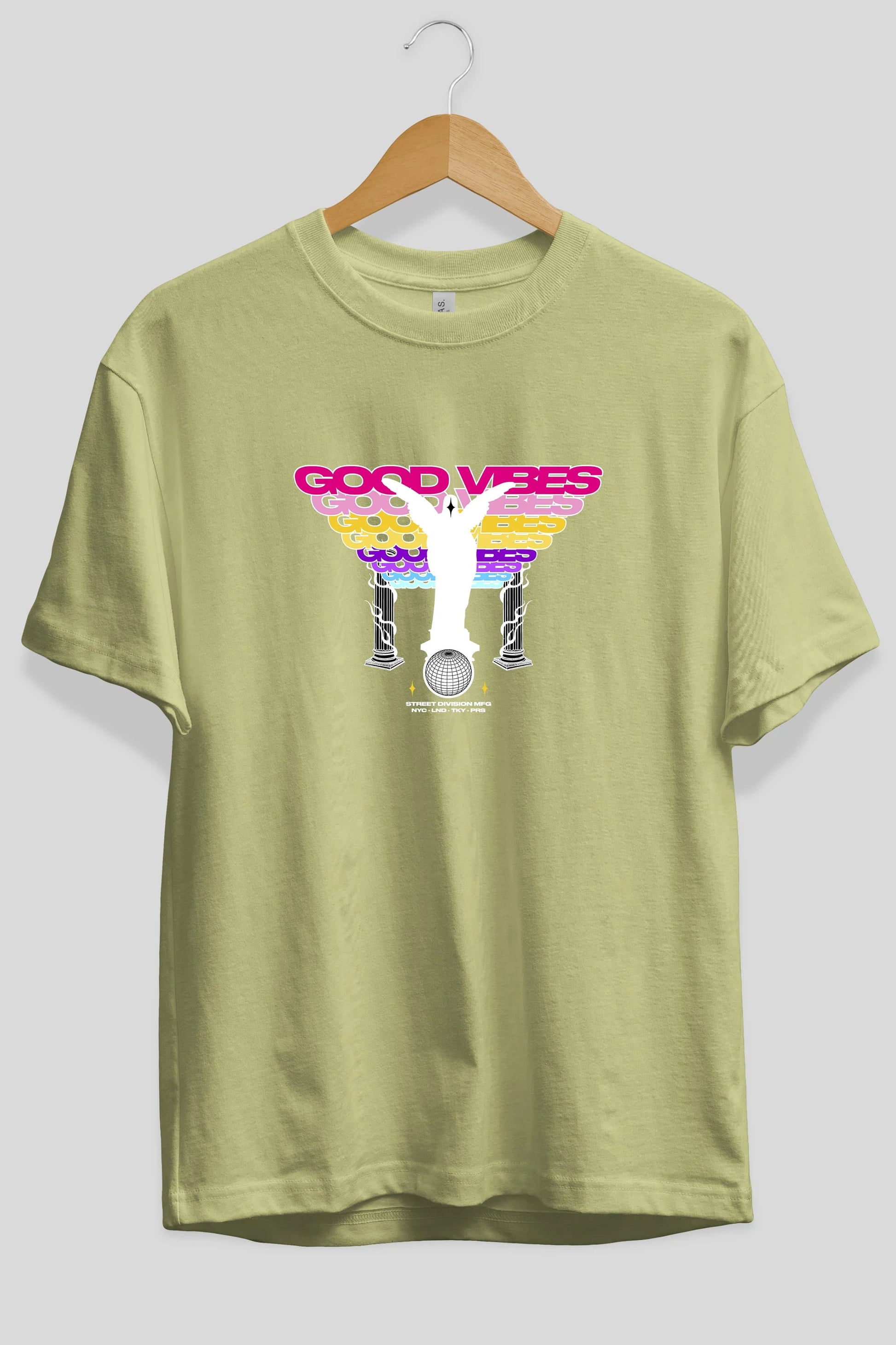 Good Vibes Ön Baskılı Oversize t-shirt Erkek Kadın Unisex