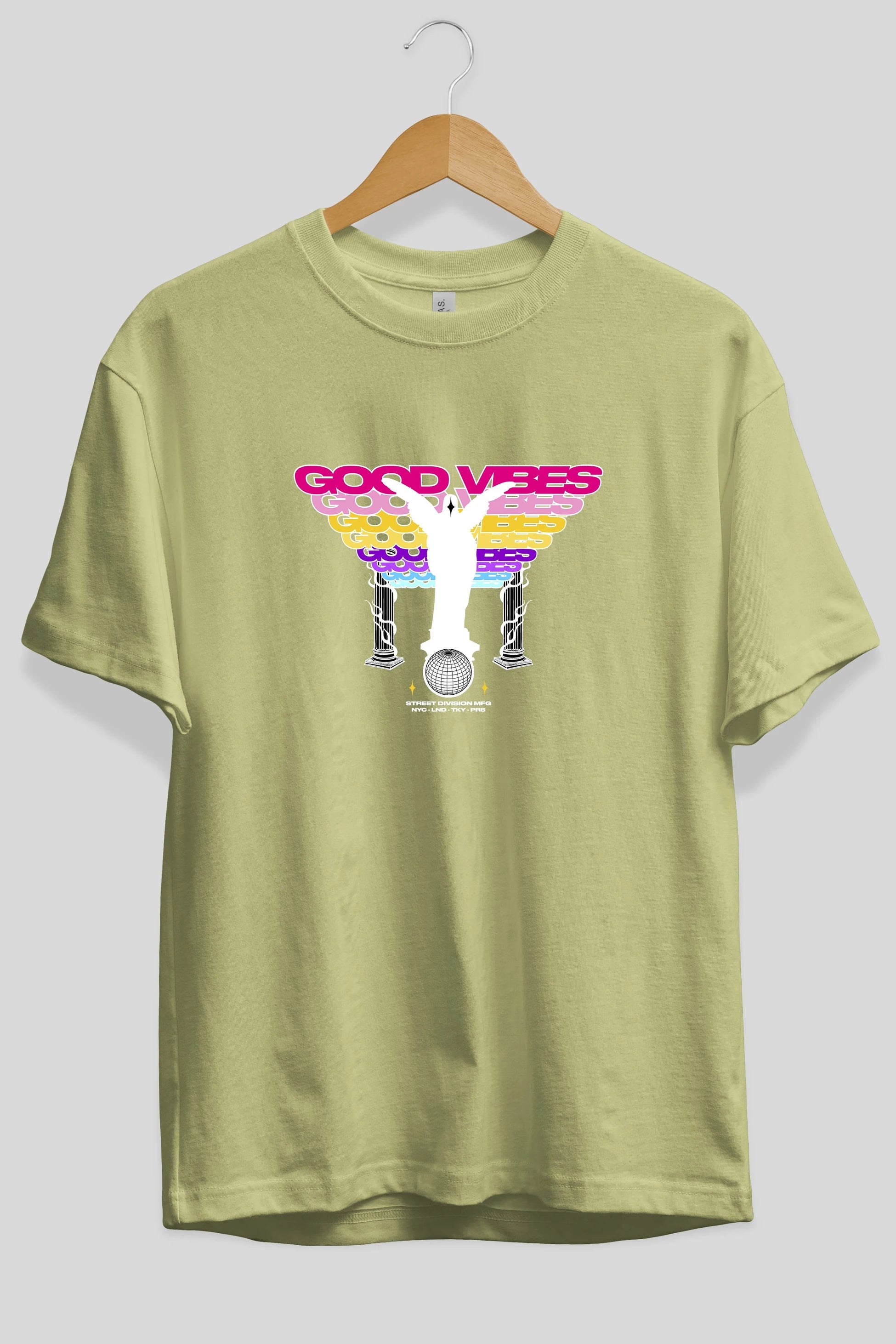 Good Vibes Ön Baskılı Oversize t-shirt Erkek Kadın Unisex