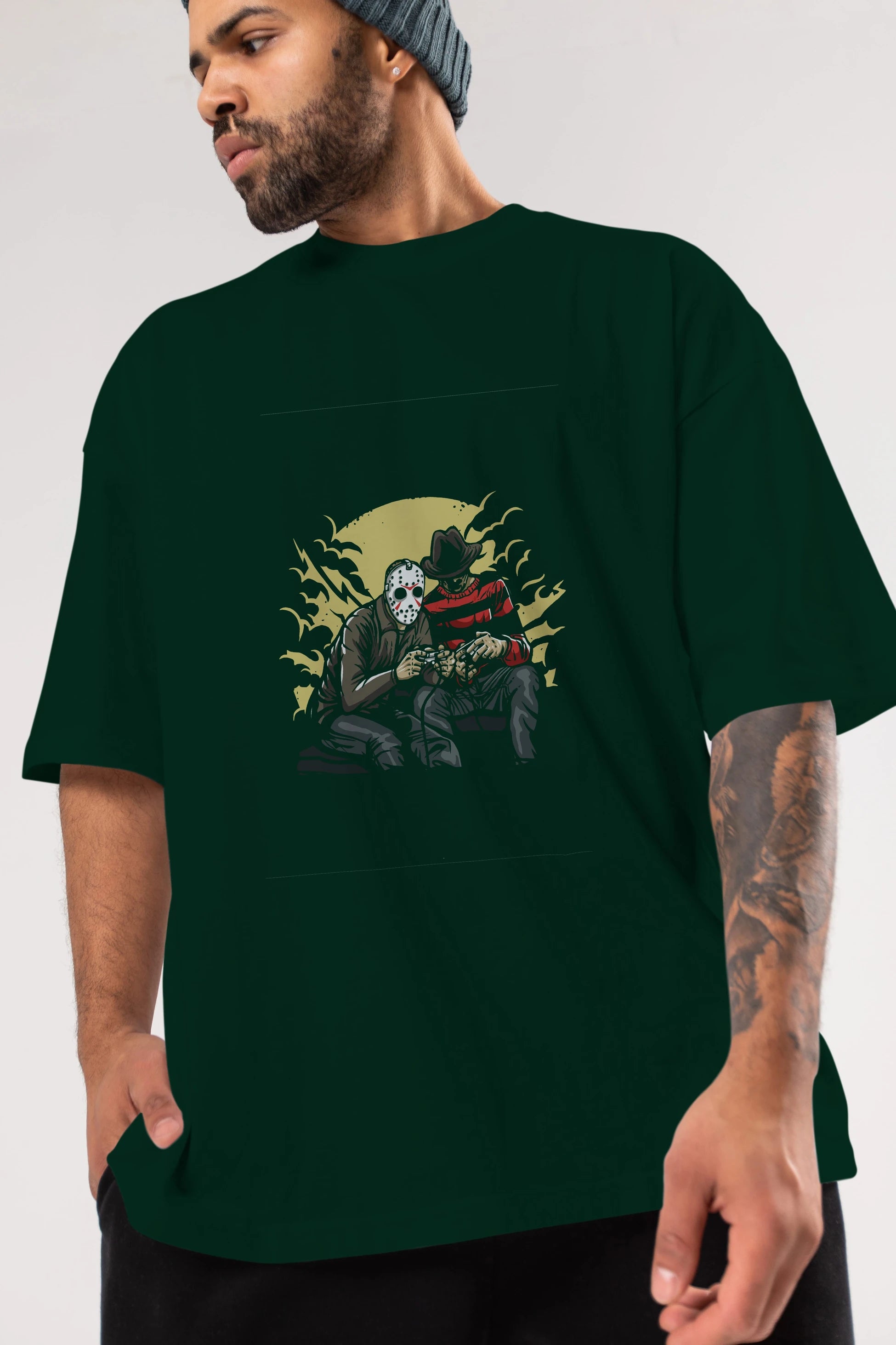 Dark Gamers Ön Baskılı Oversize t-shirt Erkek Kadın Unisex %100 Pamuk tişort