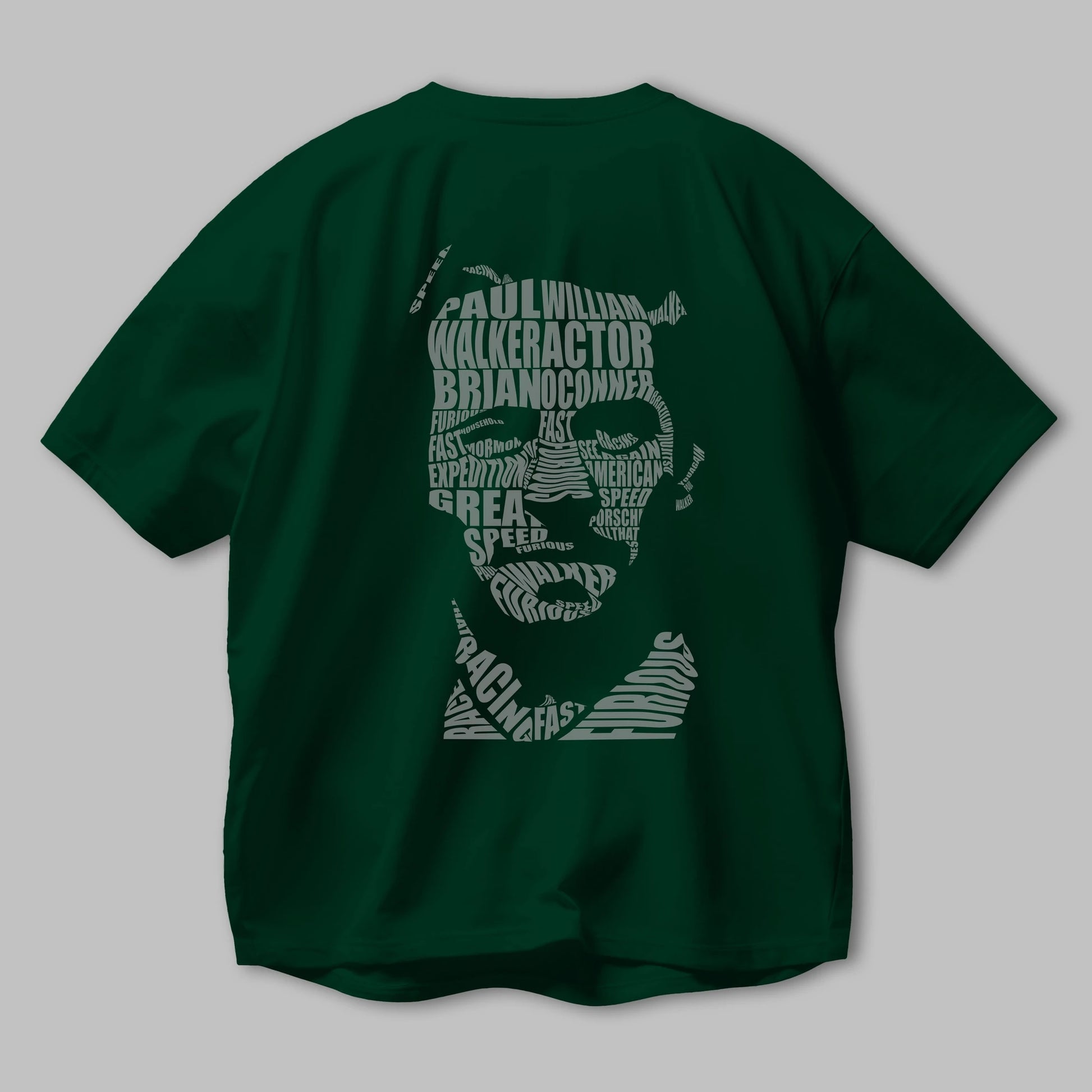 Paul Walker Calligram Arka Baskılı Oversize t-shirt %100 pamuk Erkek Kadın Unisex