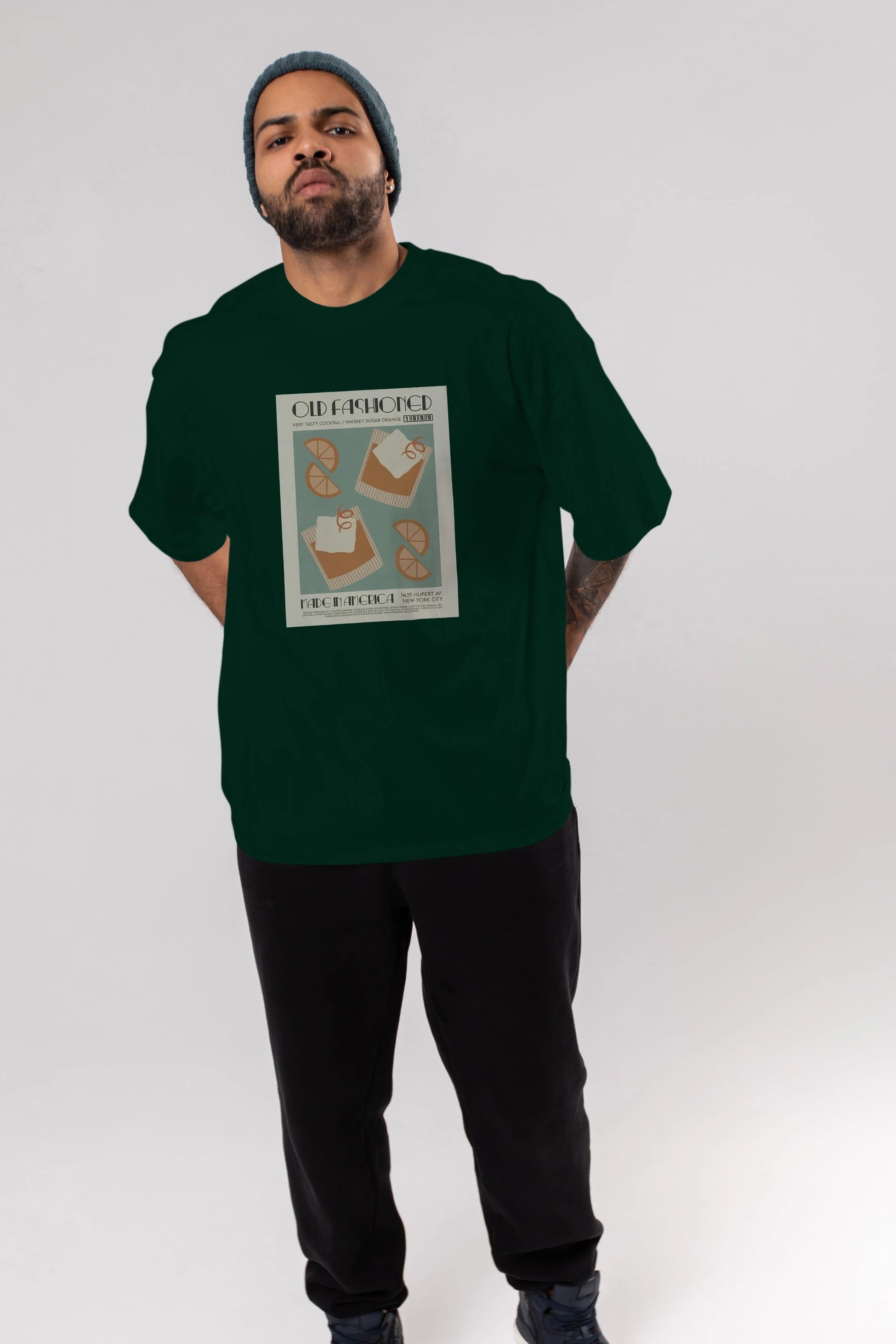 Old Fashioned 2 Ön Baskılı Oversize t-shirt Erkek Kadın Unisex %100 Pamuk Bisiklet Yaka tişort