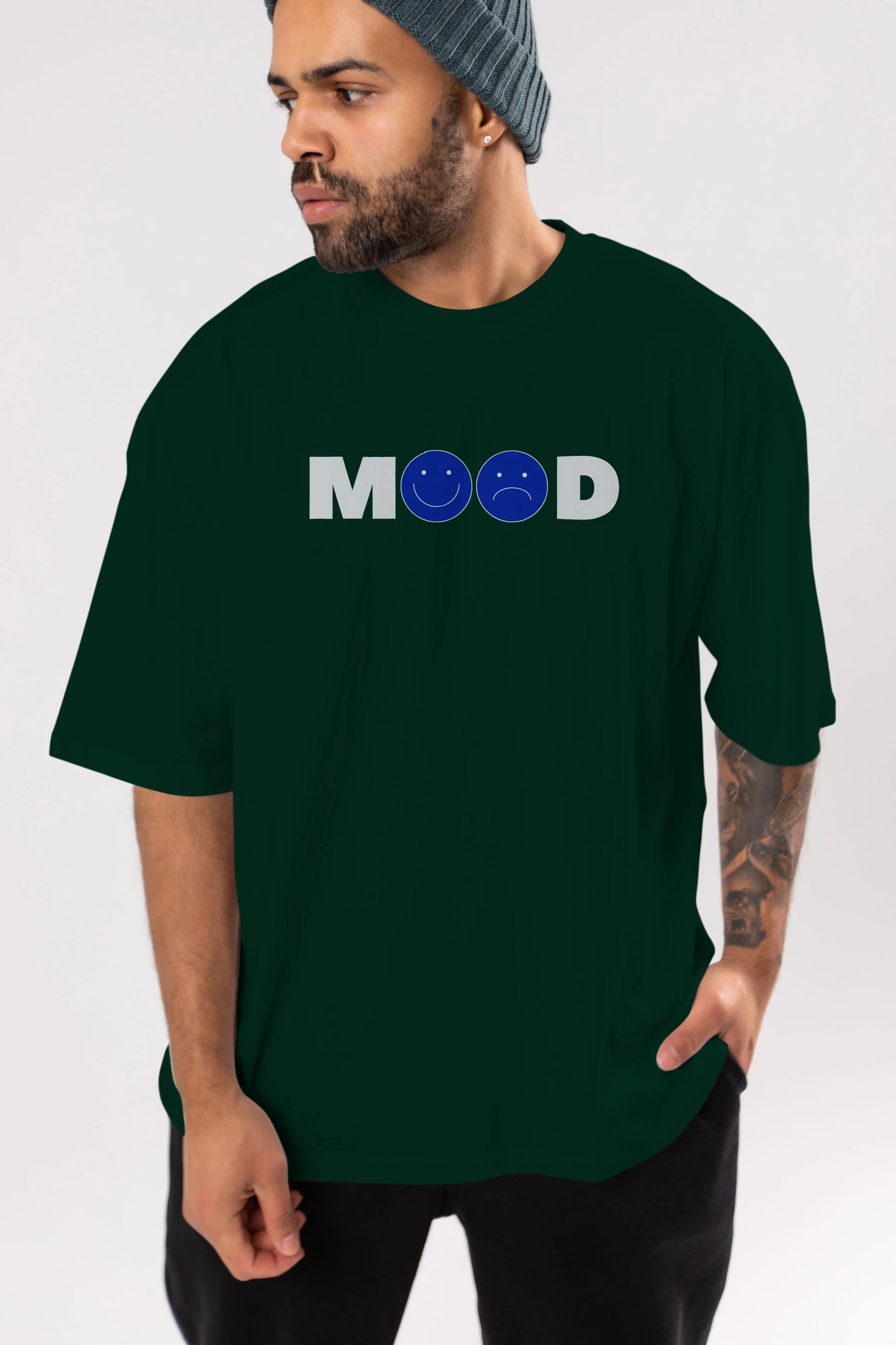 Mood Ön Baskılı Oversize t-shirt Erkek Kadın Unisex