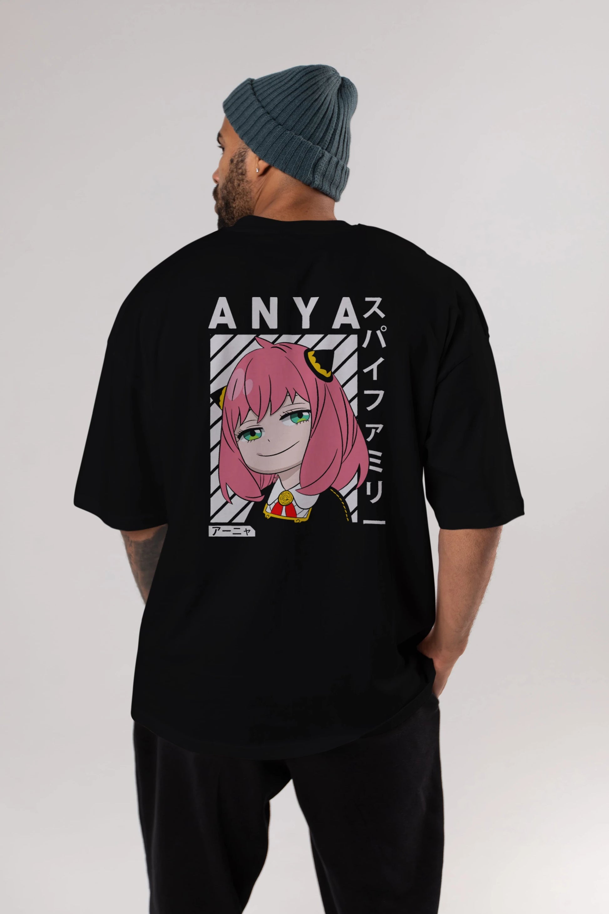 Anya SPYX FAMILY Anime Arka Baskılı Oversize t-shirt Erkek Kadın Unisex