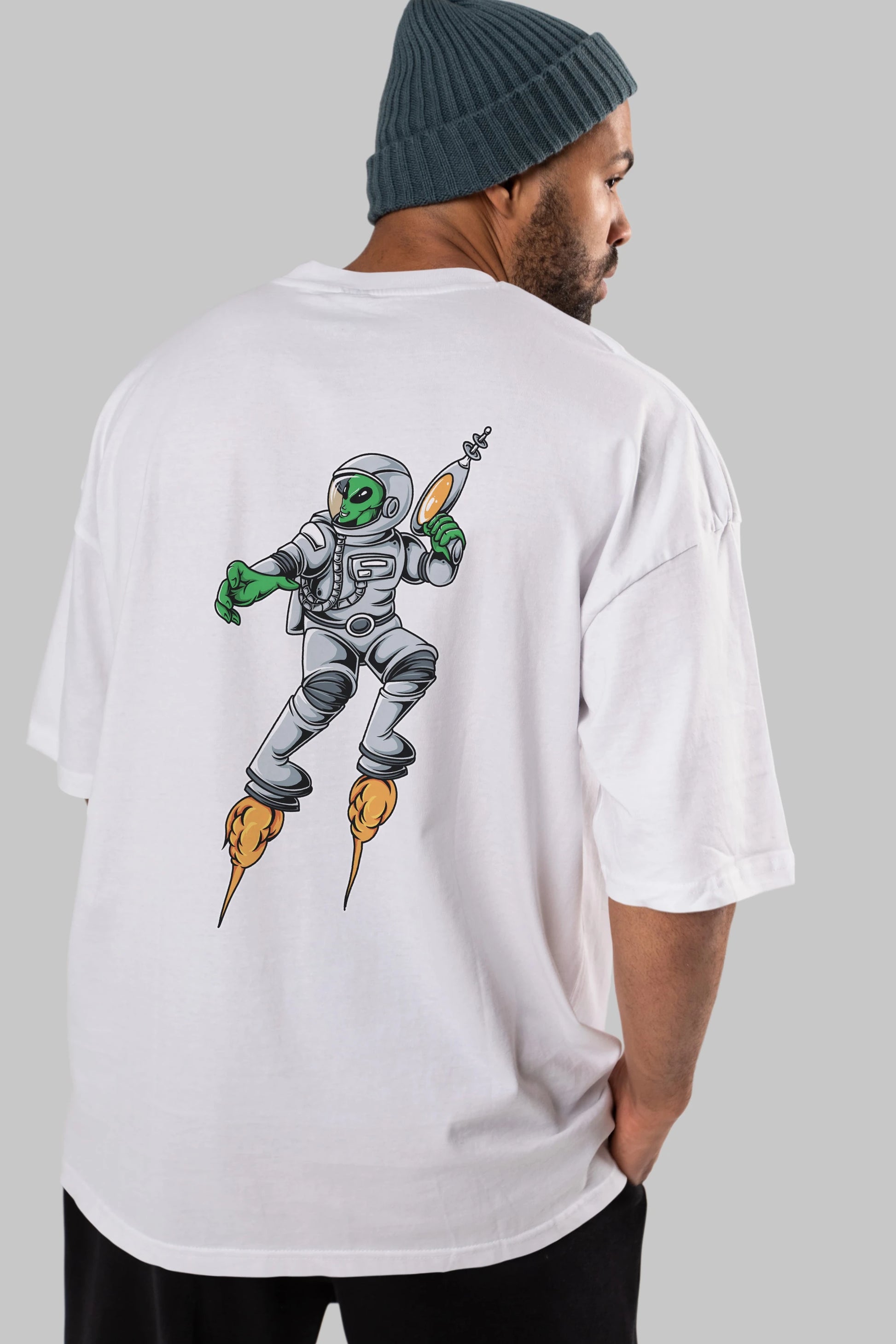 Alien Wars Tshirt Arka Baskılı Oversize t-shirt Erkek Kadın Unisex